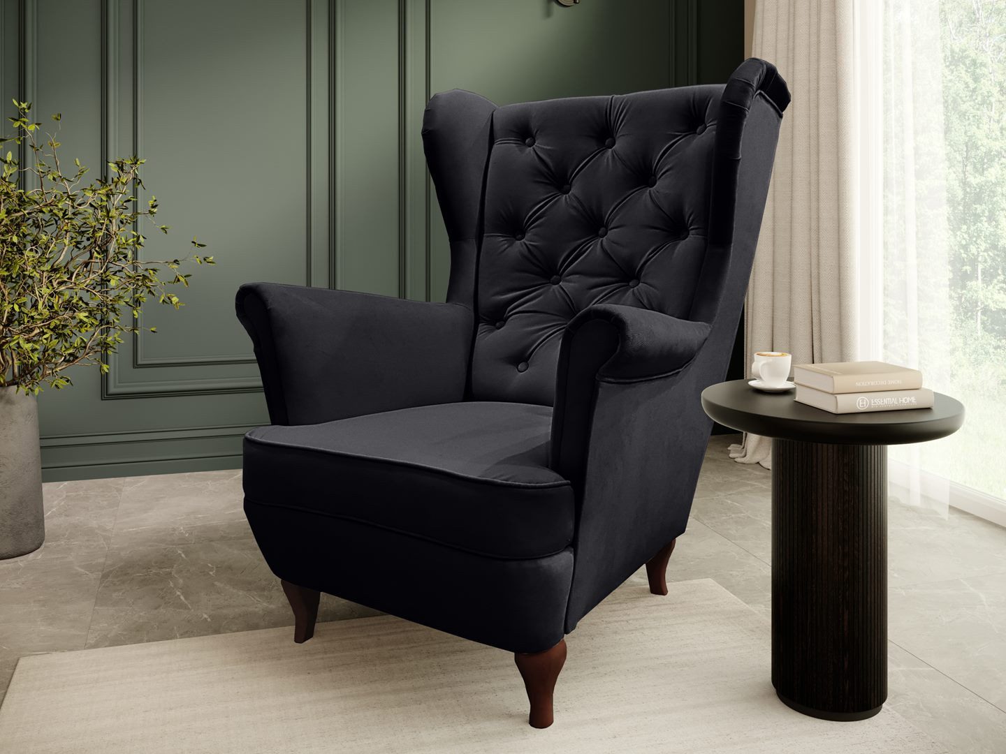 Beautysofa Ohrensessel Sessel FALCO Chesterfield Wohnzimmersessel günstig online kaufen