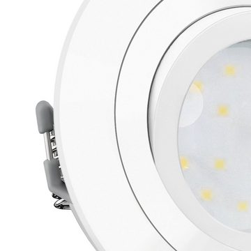 SSC-LUXon LED Einbaustrahler RF-2 runder LED Einbaustrahler dimmbar in weiss, schwenkbar & flach, Neutralweiß