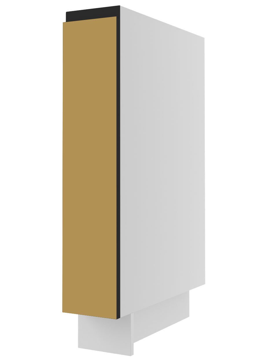 Feldmann-Wohnen Unterschrank Velden 15cm Front-, Korpusfarbe & Ausführung wählbar grifflos mit Korbauszug gold super matt
