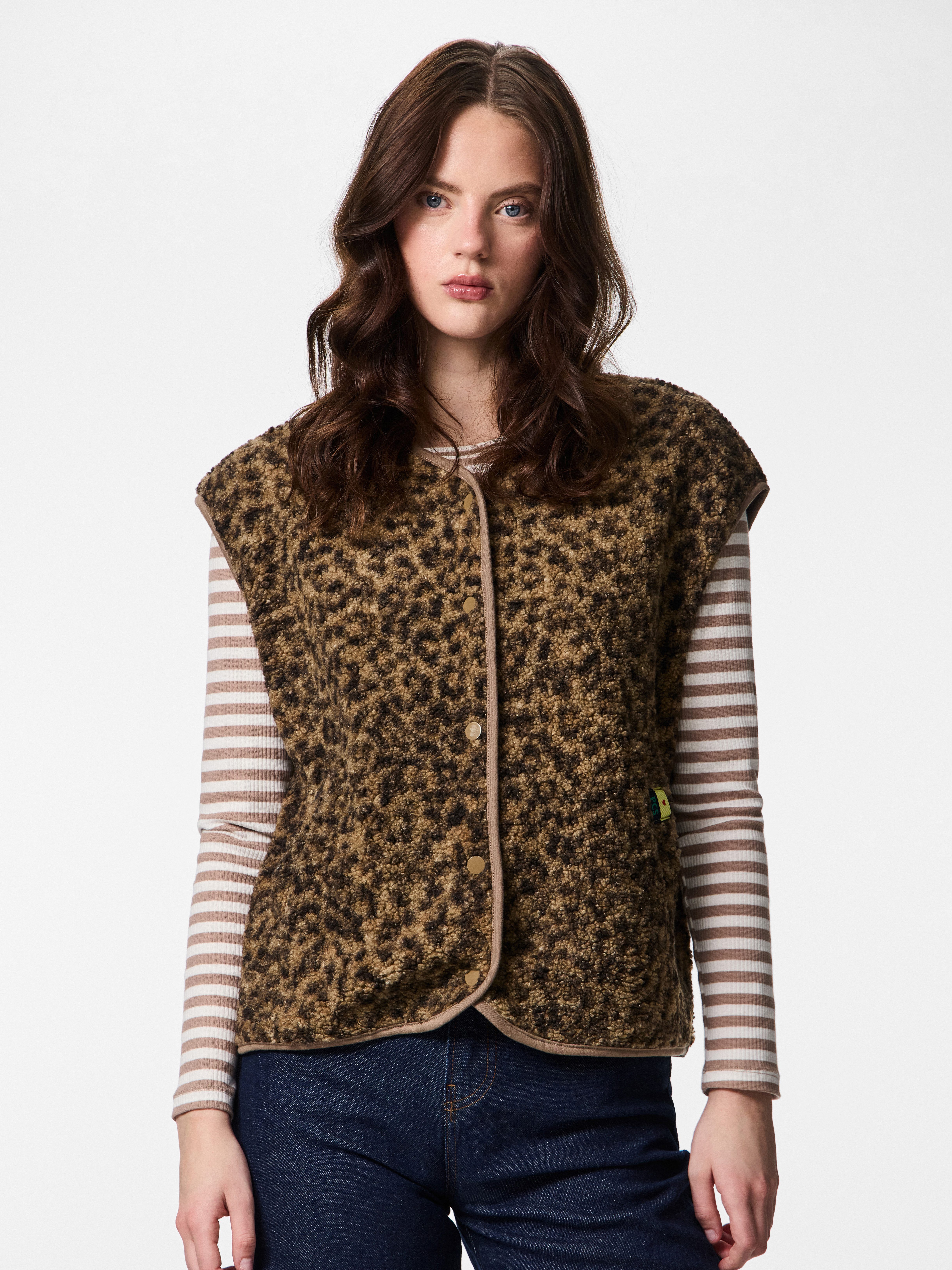 pieces Plüschweste PCKATTY TEDDY VEST NOOS BC Kunstfaser