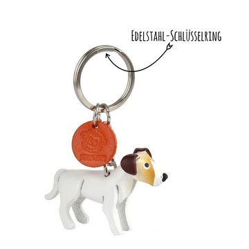 Monkimau Schlüsselanhänger Jack Russell Terrier Schlüsselanhänger Leder Tier Figur (Packung)