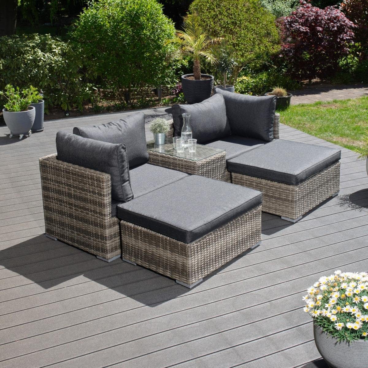 Green Spirit Loungeset Aluminium Gartenlounge Samoa, hellgrau, (Set, 13