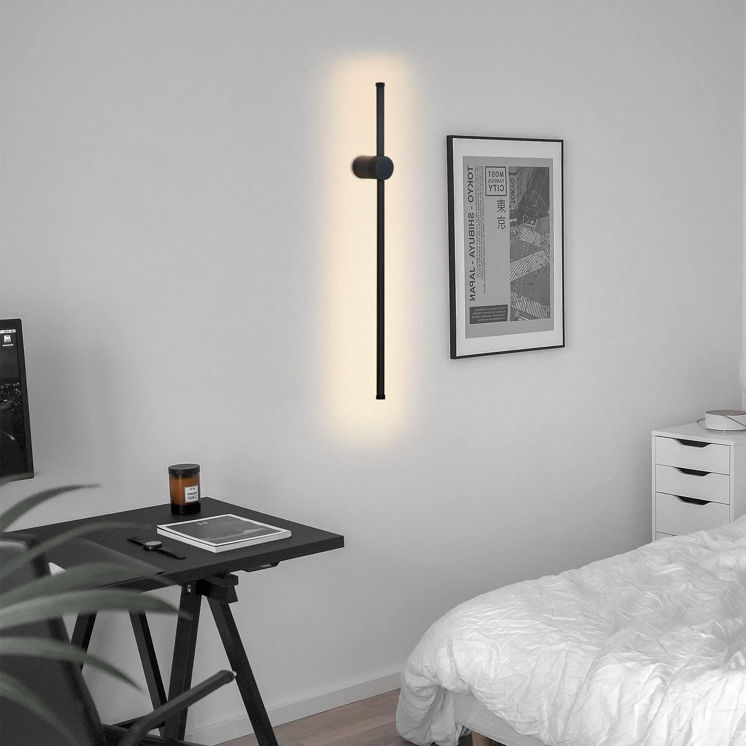 Lampada da parete led moderna per interni nera luce calda_voghion.com