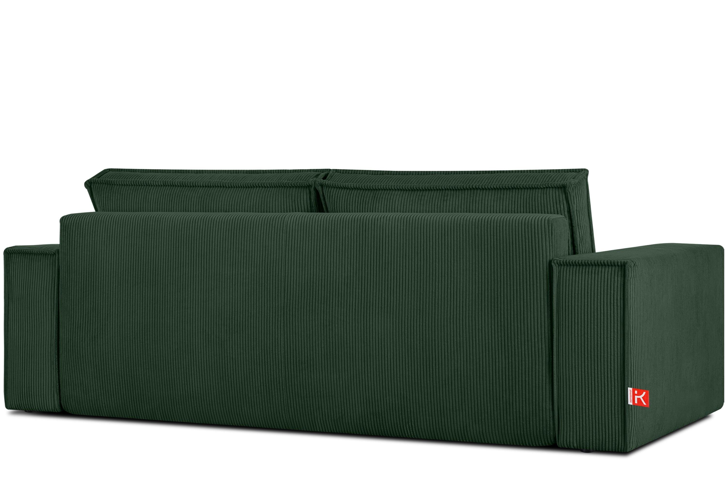 Friendly dunkelgrün EU, Konsimo Schlaffunktion, mit der 3-Sitzer in hergestellt NAPI, Pet Cord-Stoff in
