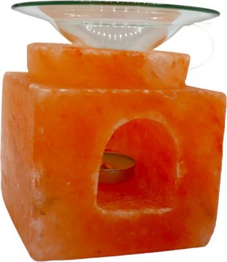 Pinkgold Duftlampe Aroma Öl Diffusor – Himalaya Salz - Teelicht (1 St), Hergestellt aus Salkristall
