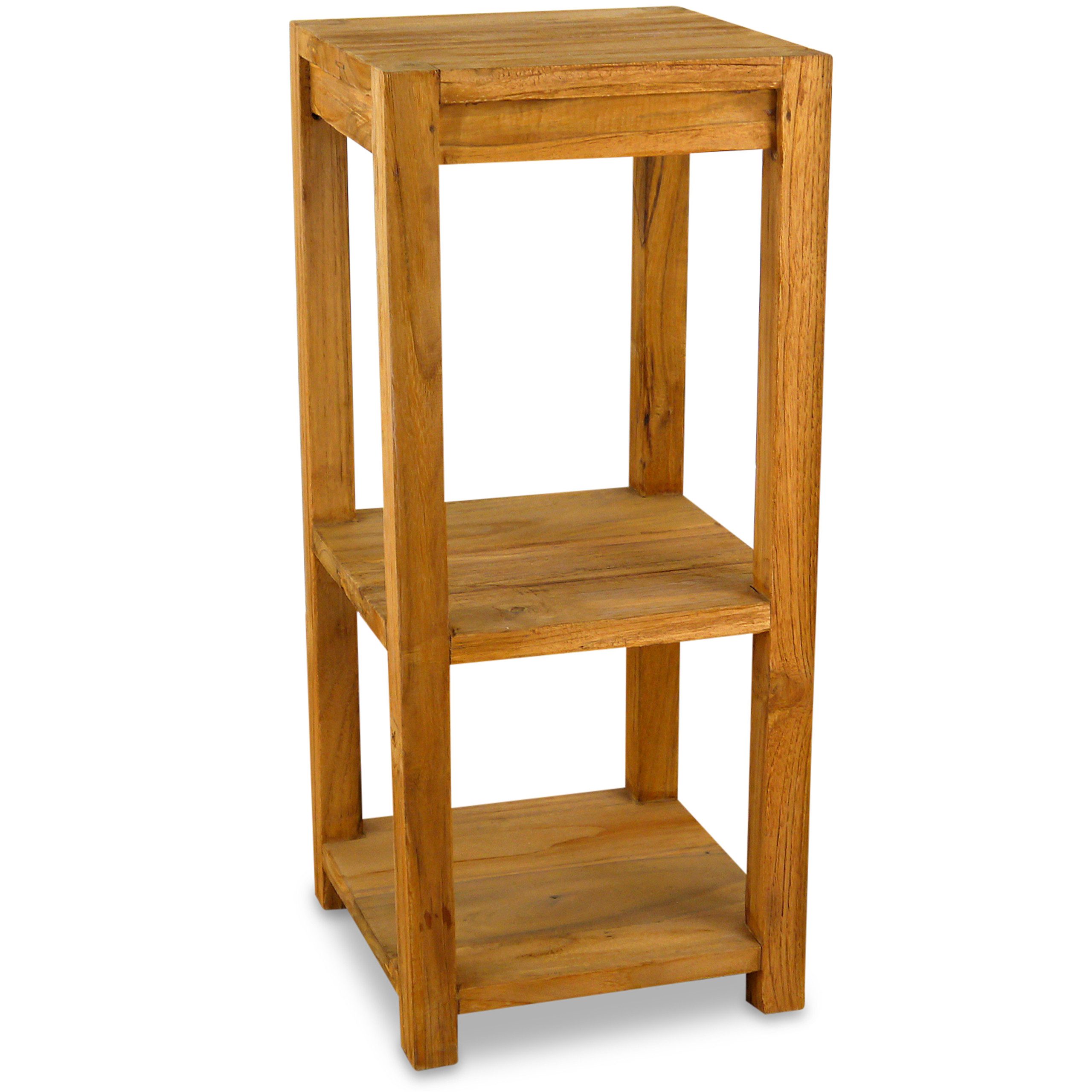 livasia Standregal Bücherregal/Nachttisch recyceltes Teakholz 70cm hoch aus Java