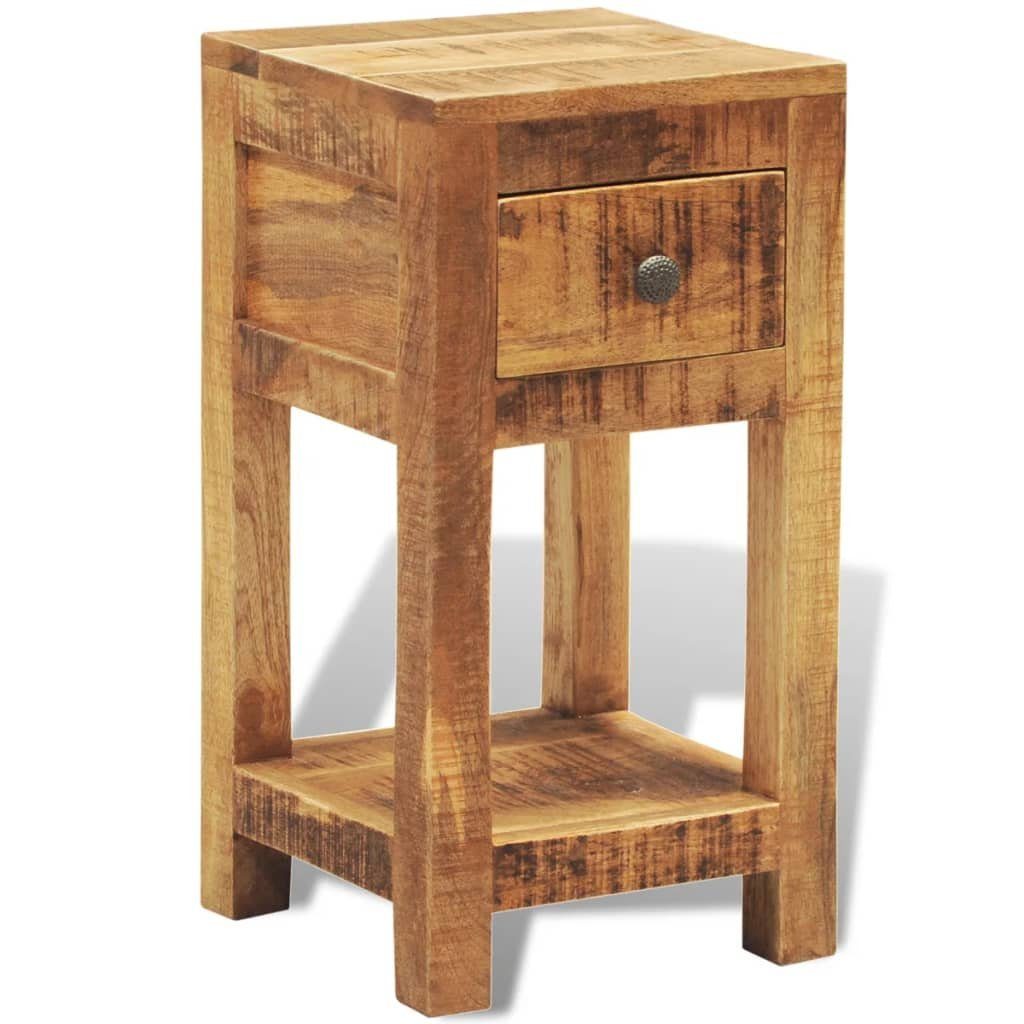 vidaXL Nachttisch Nachttisch mit 1 Schublade Massivholz (1-St), Solider Holz Beistelltisch Nachttisch 1 Schublade