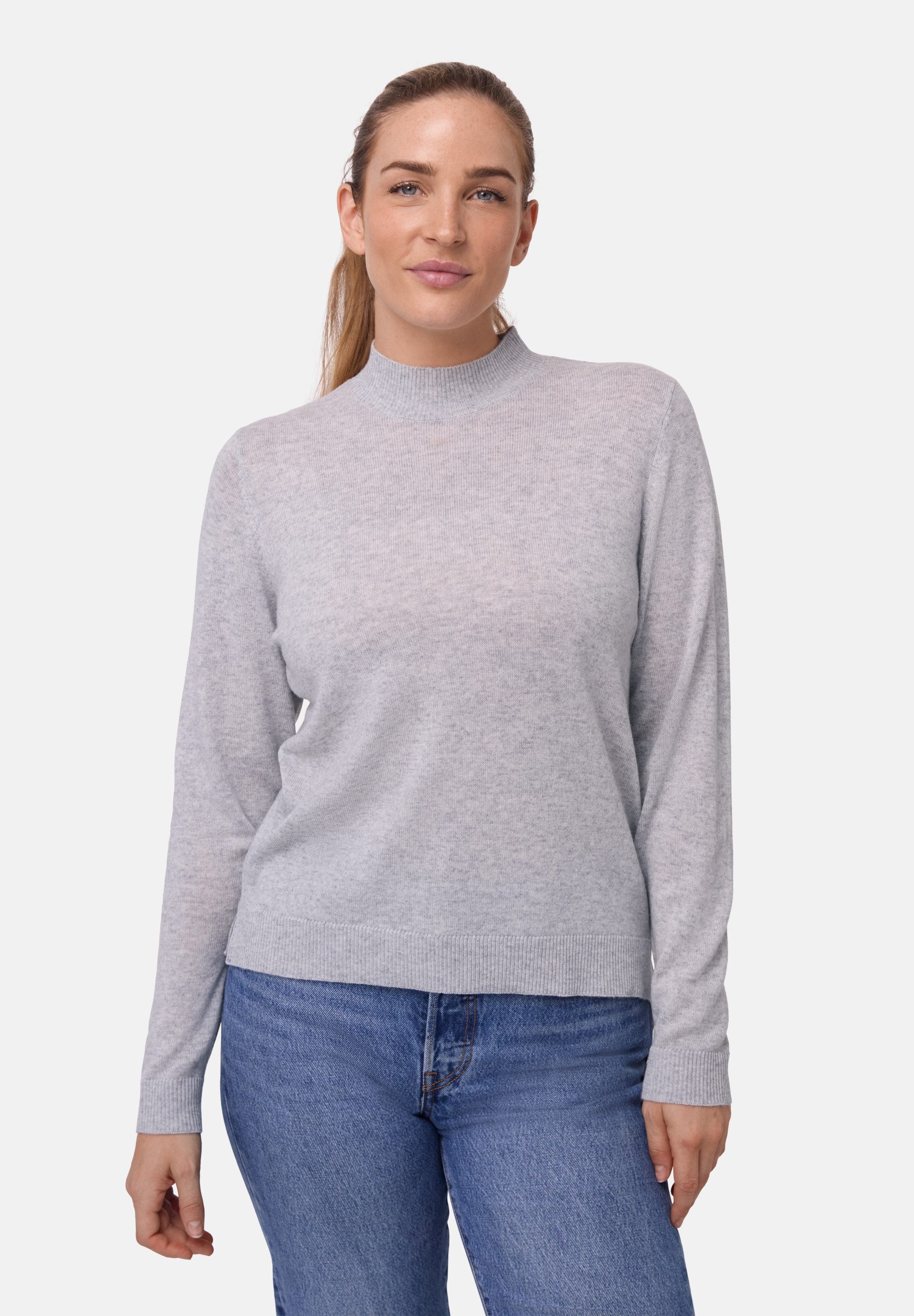 DANISH ENDURANCE Rundhalspullover Premium Knit Pullover Merino Wool Cashmere Damen Jumper, luxuriöser Mock Neck Pullover