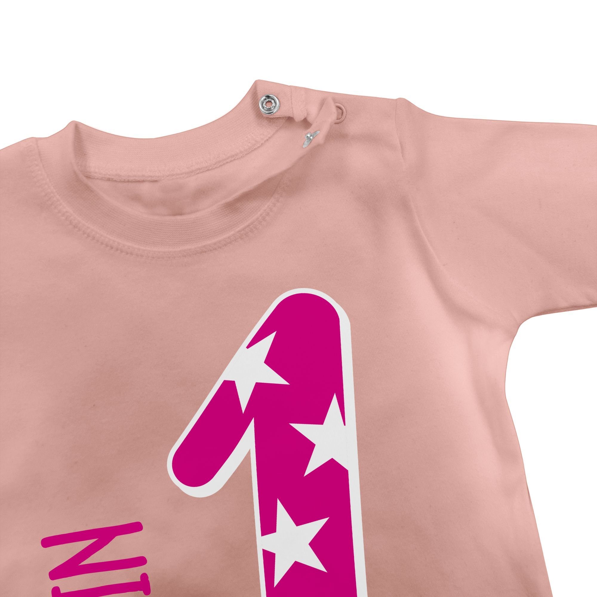 1. eins Geburtstag Ich Erster Mädchen T-Shirt Rosa 1 Babyrosa bin Shirtracer