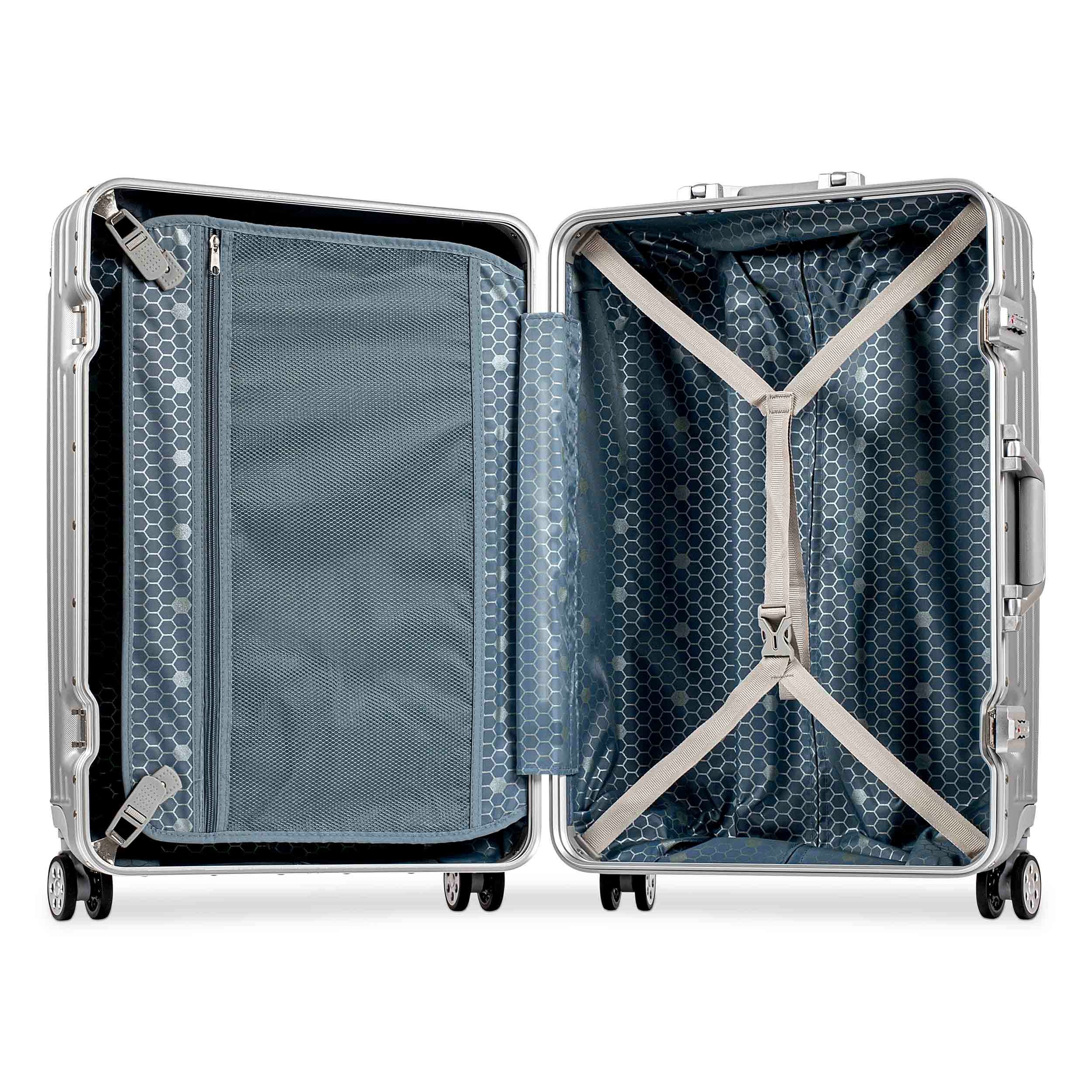 ABS Checkin-Trolley(67cm) TSA Reisekoffer Handgepäck(55cm) + Koffer XL M+L+XL SET mit Alu-Rahmen, Nummern-Schloss + WINLIFE Koffer(77cm), 3in1 &