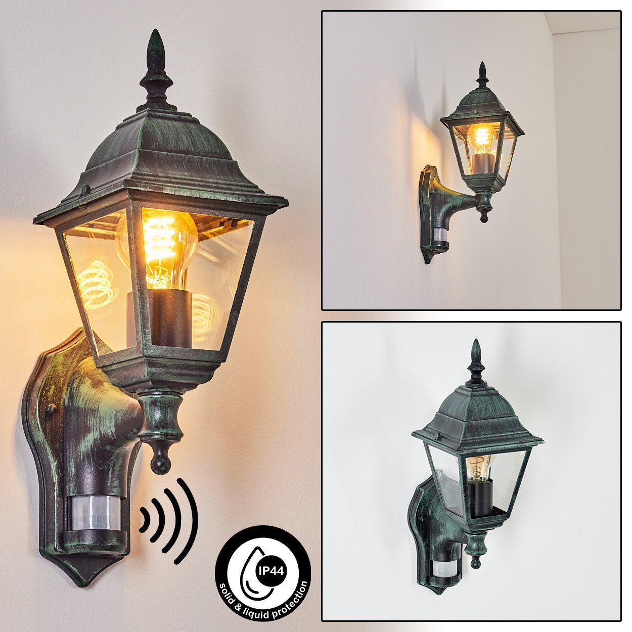 hofstein Außen-Wandleuchte Wandlampe Bewegungsmelder in antikem Look aus Me günstig online kaufen