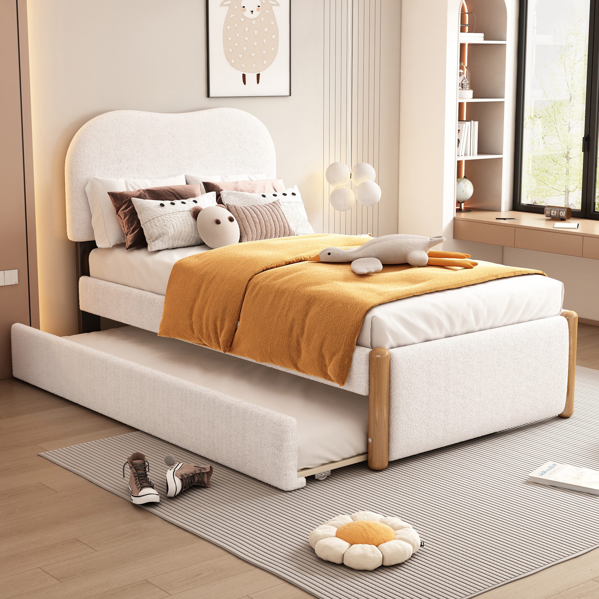 STILVORA Polsterbett 90×200 mit ausziehbett,Kinderbett mit günstig online kaufen
