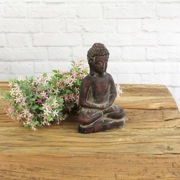 Macosa Home Dekofigur Bad-Deko Wohnzimmer-Deko Dekofigur Deko Statue 21 cm, Deko Buddha-Figur sitzend im Lotussitz Asiatische Deko
