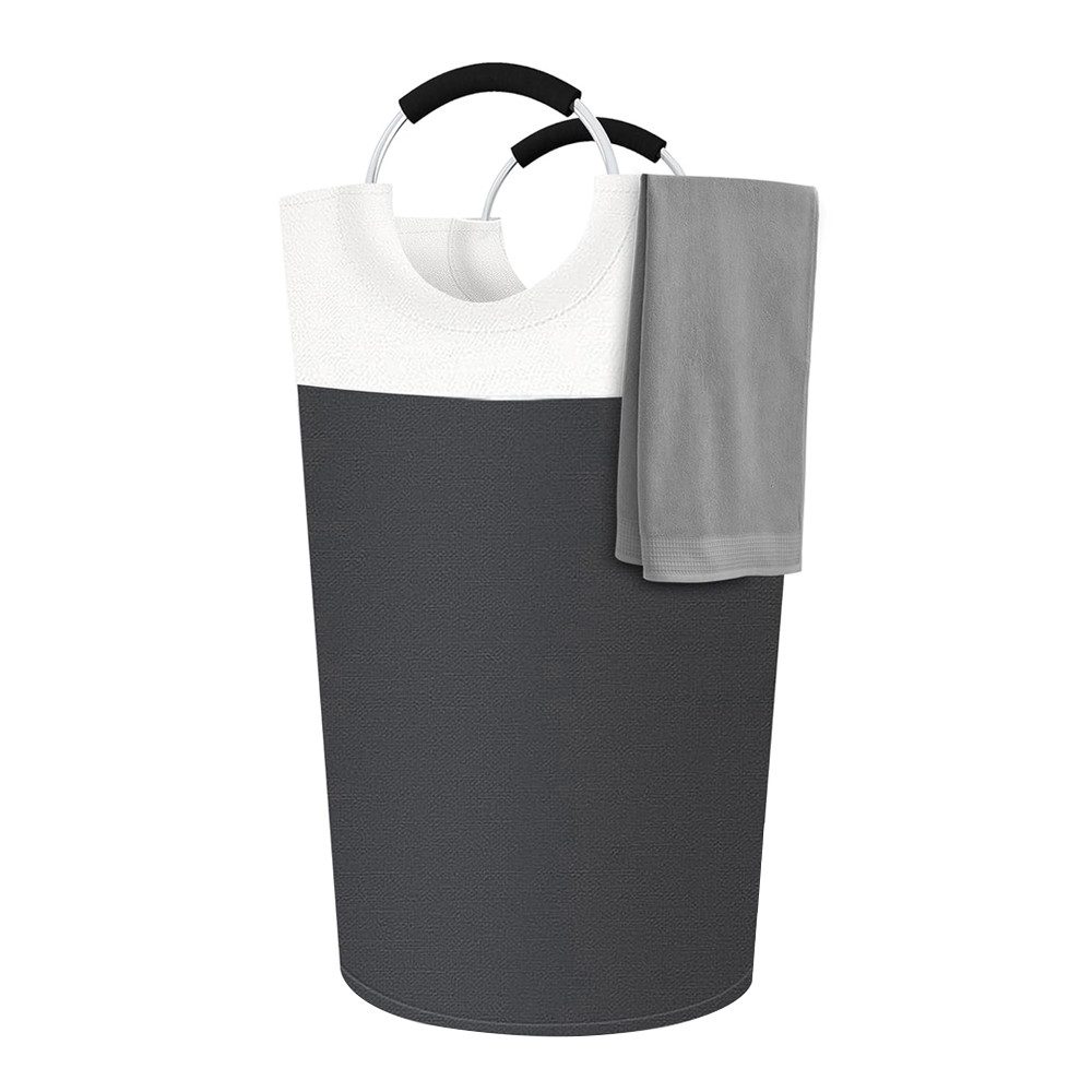 TUWENA Wäschekorb Großer 90L Wäschesammler mit Aluminiumgriffen, faltbarer Wäschekorb