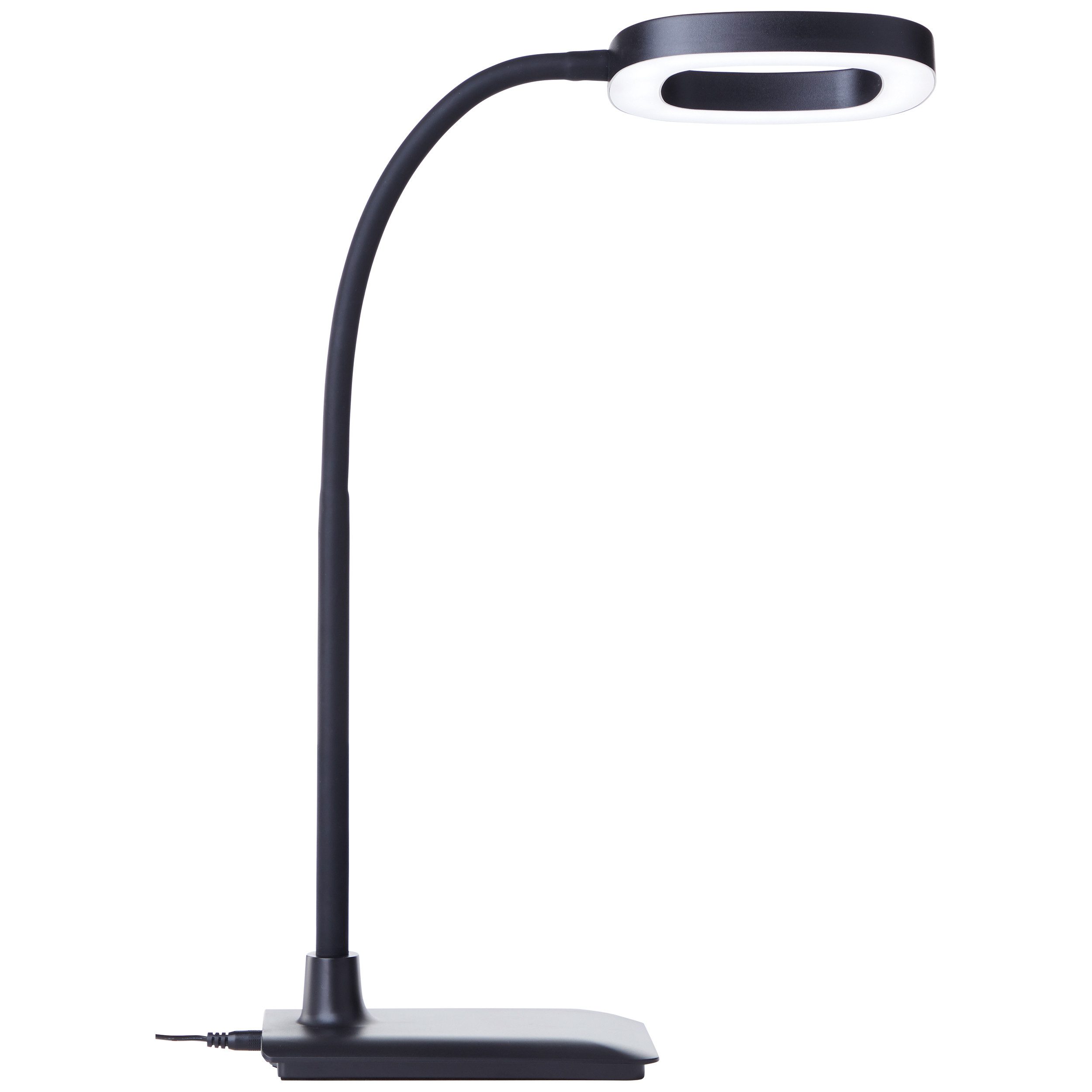 Brilliant LED Schreibtischlampe Maskat, Dimmfunktion, LED fest integriert, Neutralweiß, 43cm, 880lm, 5000K, dimmbar, Flexarm, schwarz
