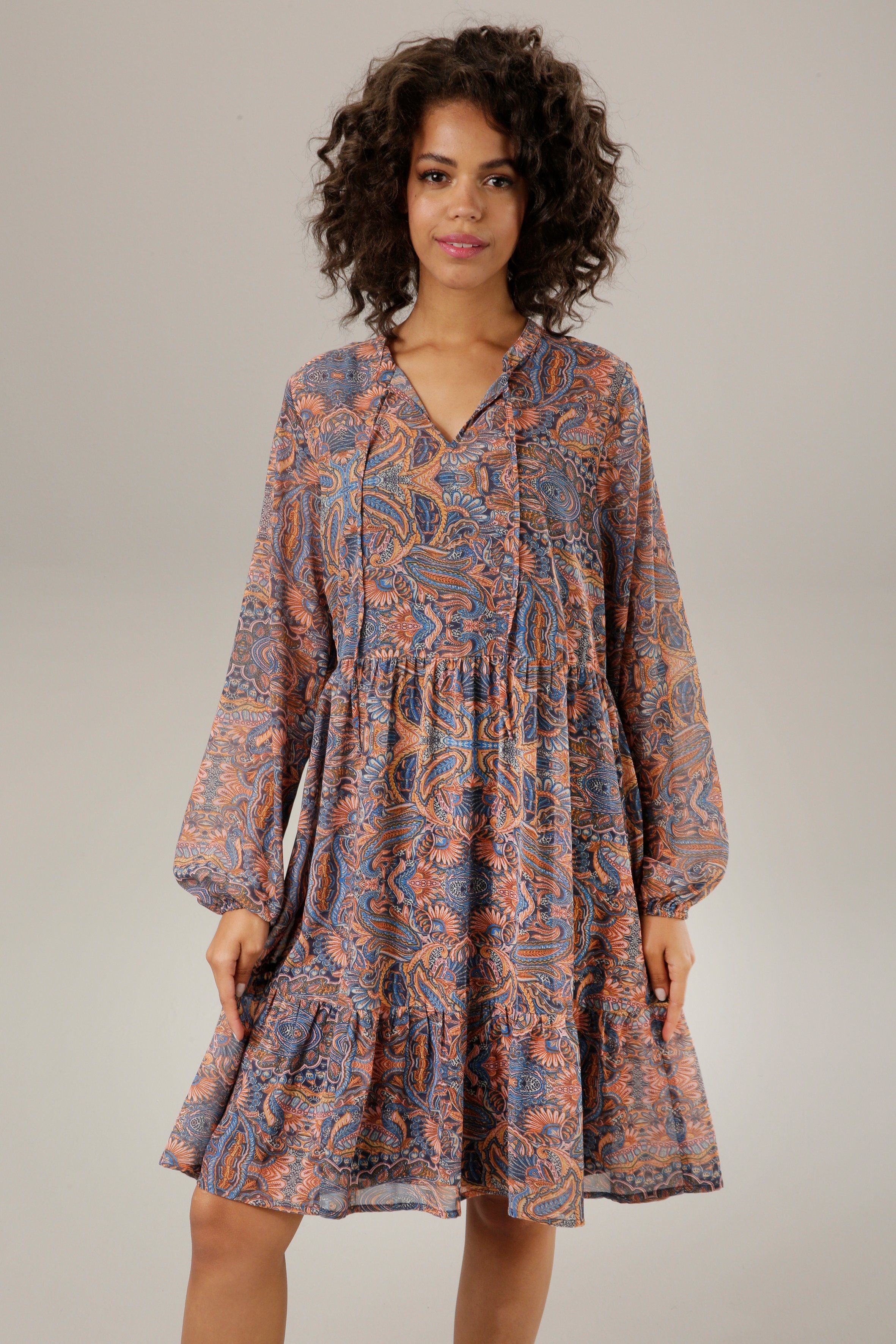 Aniston CASUAL Blusenkleid mit phantasievollem Paisley-Muster bedruckt