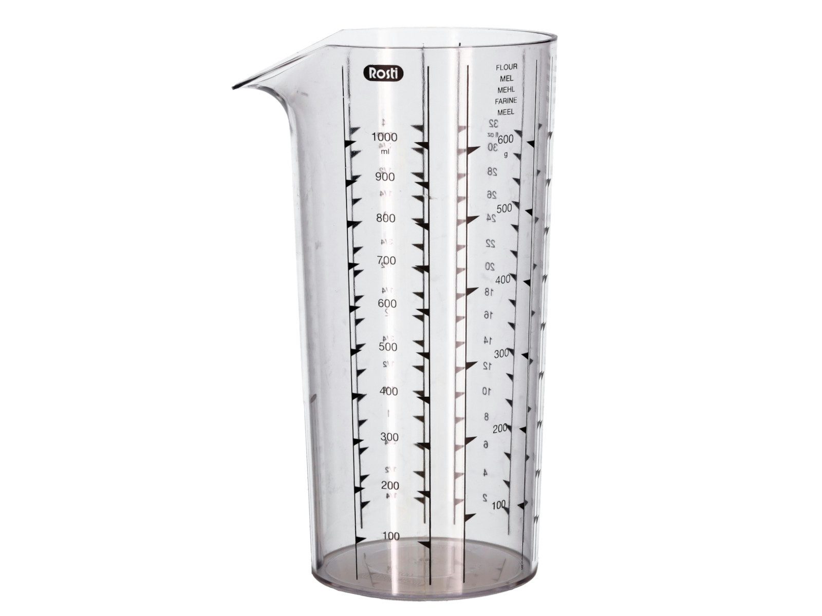 ROSTI Messbecher Messbecher transparent 1l, SAN (Styro-Acrylnitril-Copolymer)