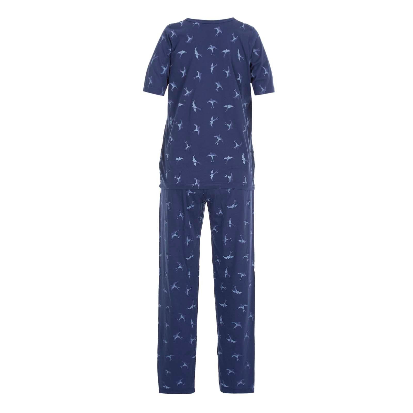 Schwalbe Set zeitlos Schlafanzug blau - Pyjama Kurzarm