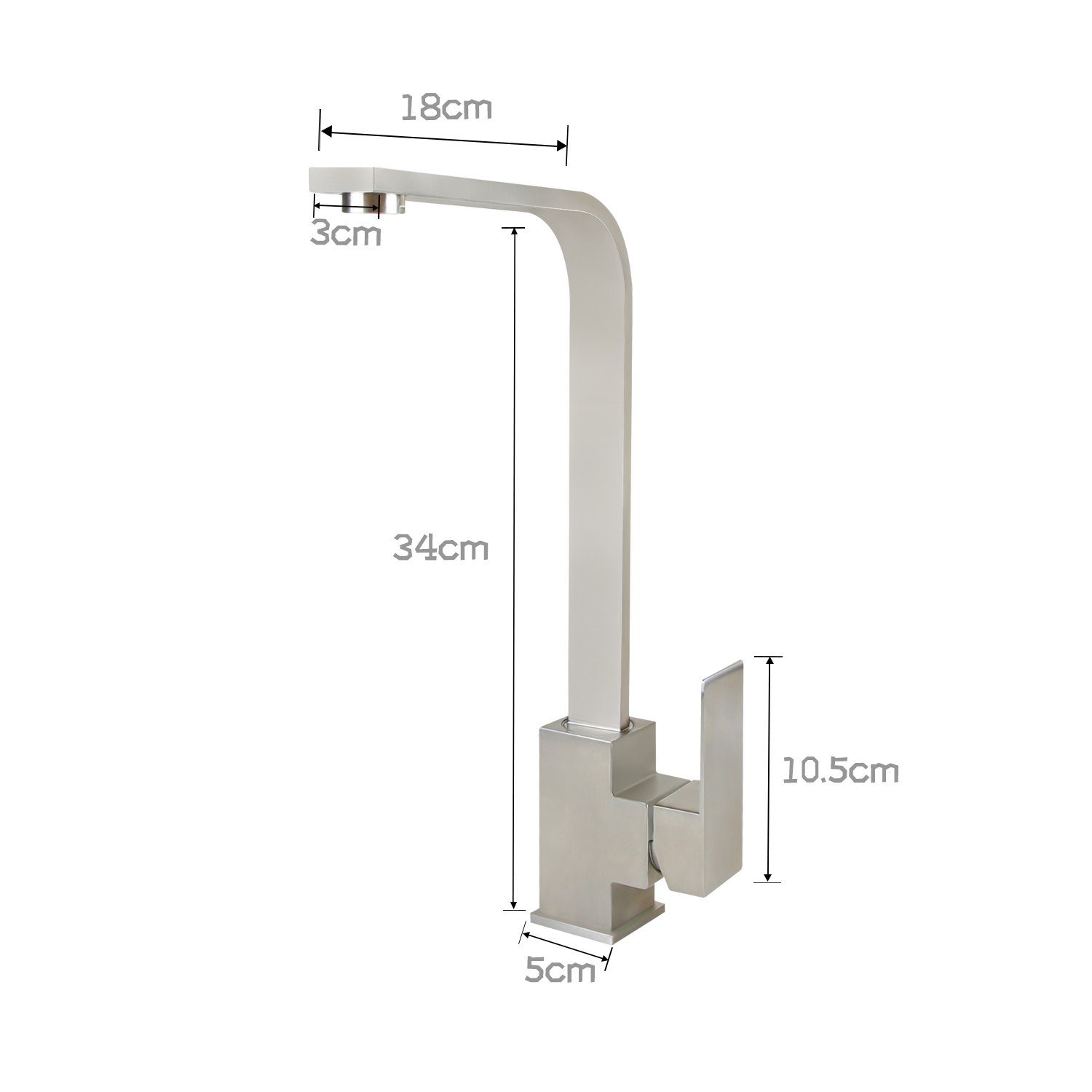 ZMH Waschtischarmatur 3 Stile Edelstahl Mischbatterie 360° Schwenkbar für Küche Schwenkbar für Küche