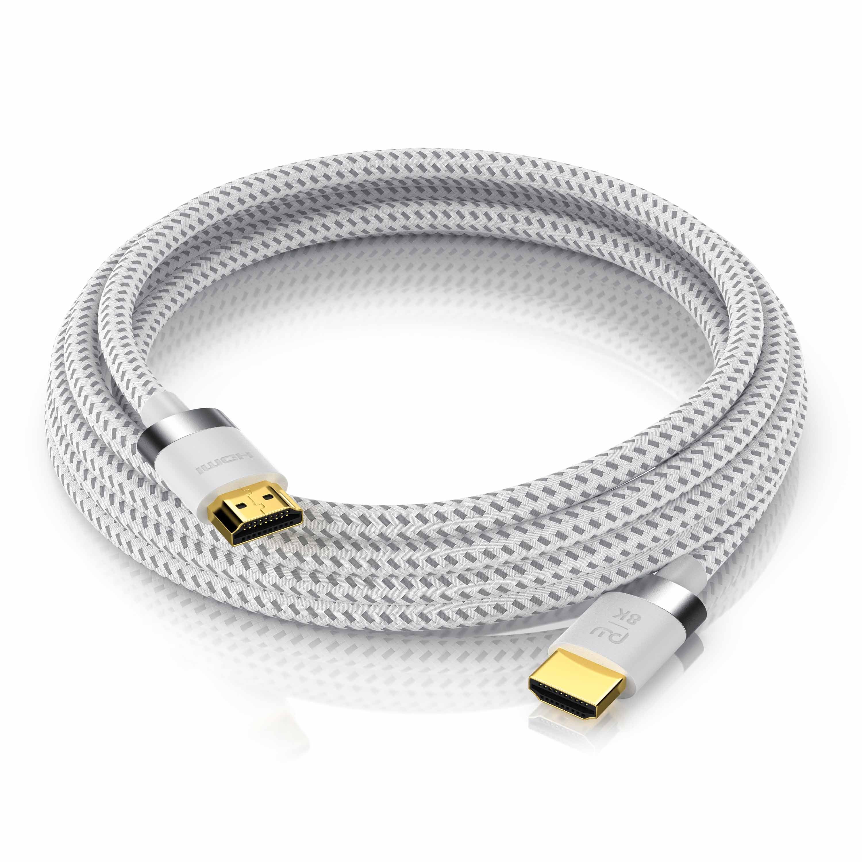 Primewire HDMI-Kabel, 2.1, HDMI Typ A (25 cm), 8K @ 120Hz / 4K @ 240Hz DSC, Ultra High Speed, Nylonummantelung, 0,25m