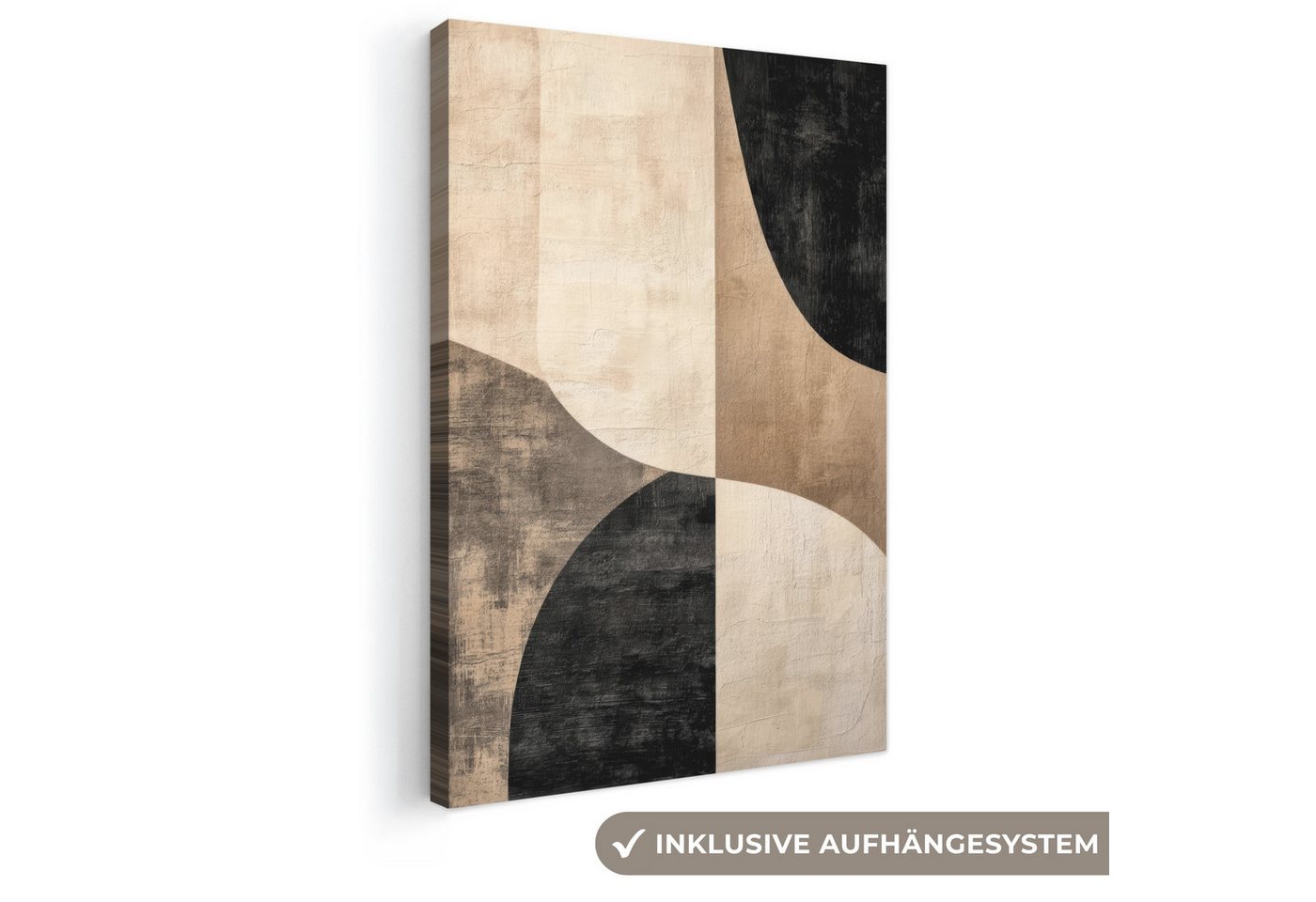 OneMillionCanvasses® Leinwandbild Abstrakt - Flugzeuge - Schwarz - Rund, Fotodruck (1 St), Leinwand Canvas Wandbild, Wanddekoration 20x30 cm