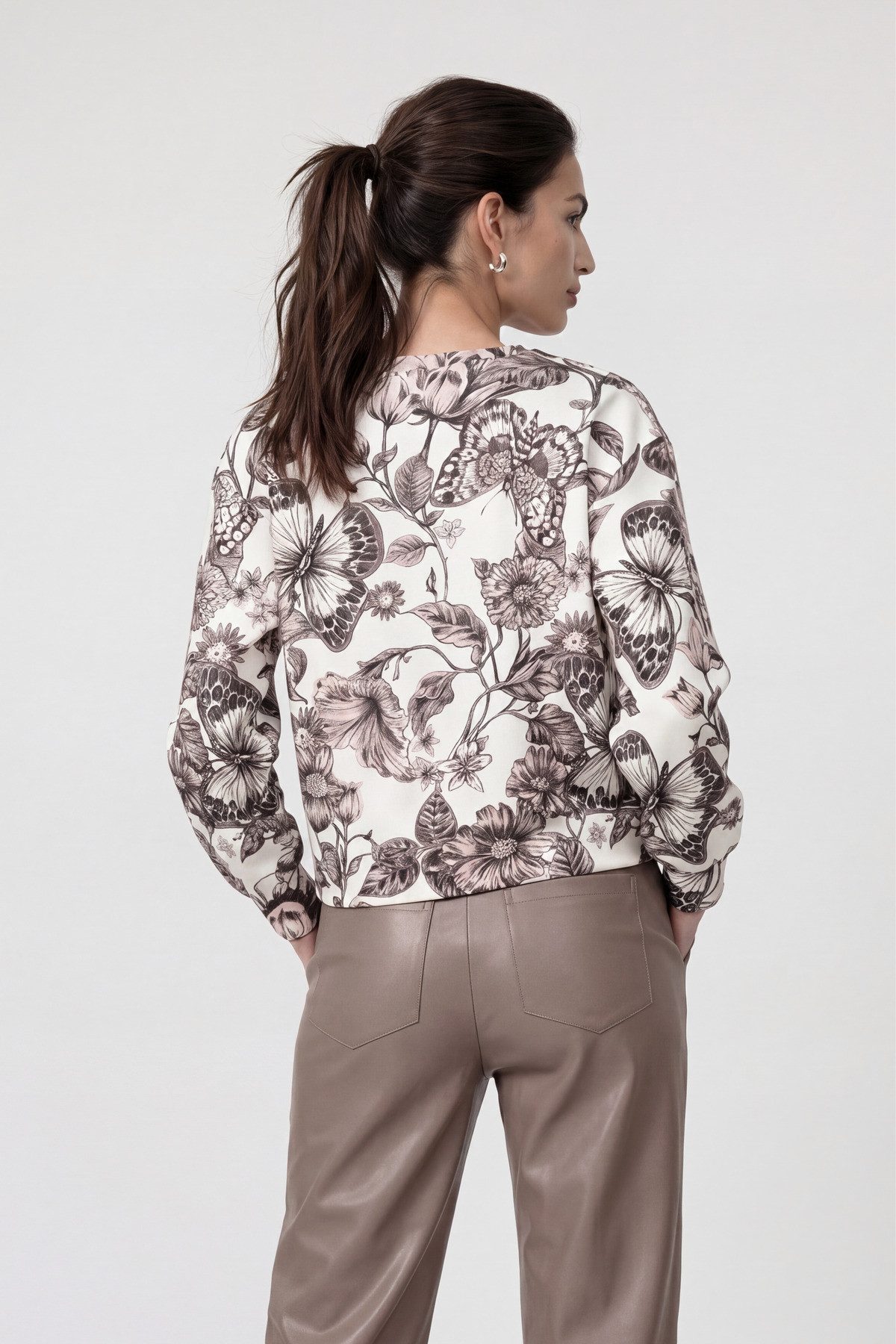 Monari Sweatshirt Sweatshirt Blume allover Regular fit mit Blumenmuster