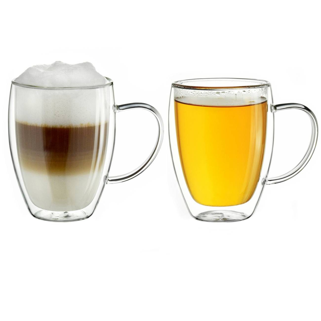 Creano Teeglas Thermoglas “hoch” mit Henkel 400ml 2er-Set, 2-tlg., Borosilikatglas, 2 Gläser