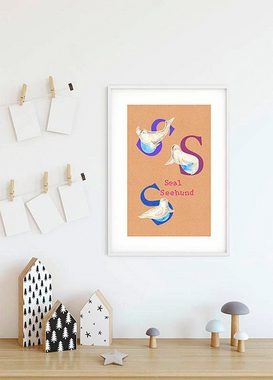 Komar Poster ABC Animal S, Buchstaben (1 St), Kinderzimmer, Schlafzimmer, Wohnzimmer
