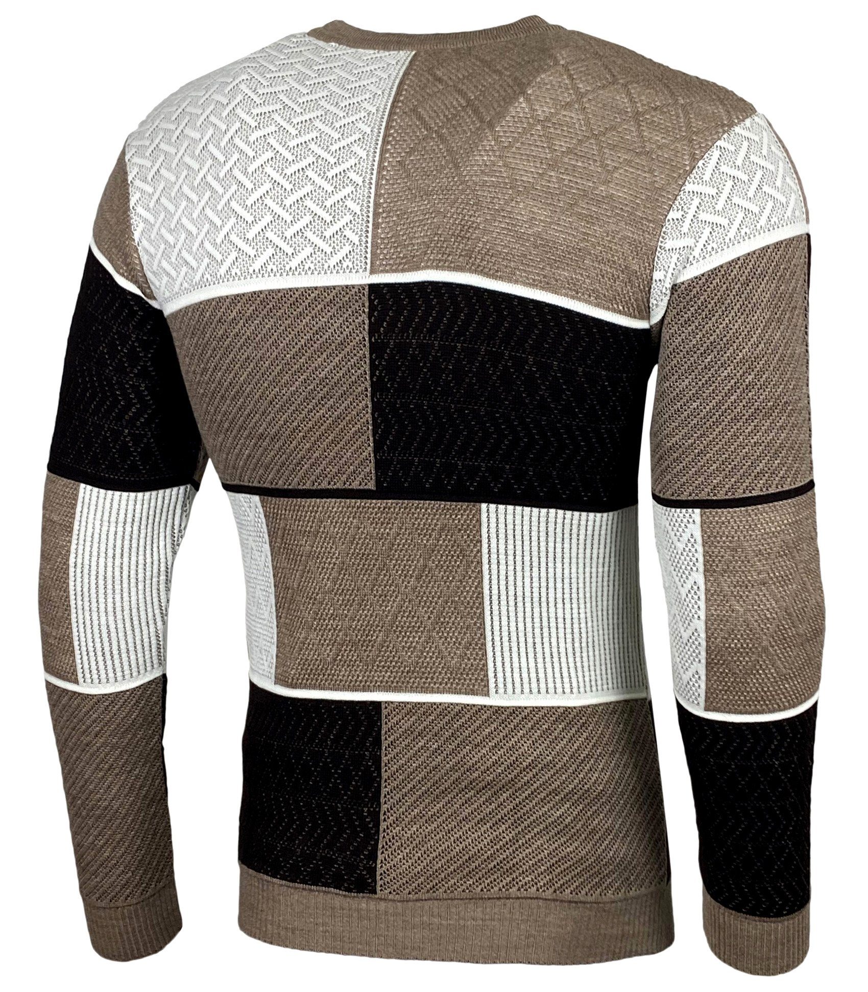 Baxboy Strickpullover Baxboy Herren Pullover V-Neck Strick-Pullover Rundkragen BB-52301
