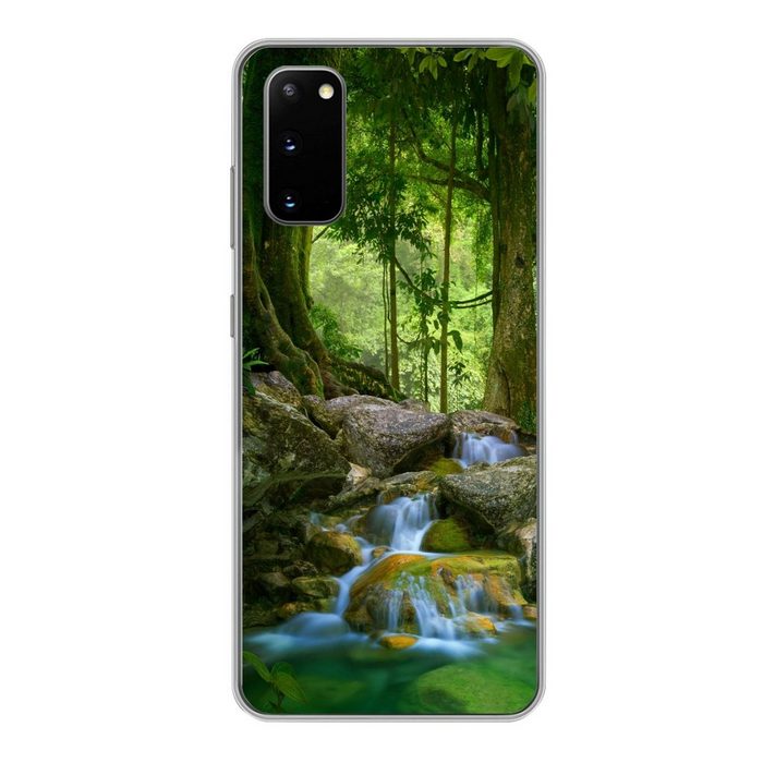 MuchoWow Handyhülle Dschungel - Steine - Wasser - Natur - Pflanzen Phone Case Handyhülle Samsung Galaxy S20 Silikon Schutzhülle