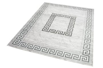 Teppich Moderner Teppich Orientteppich mit Glitzergarn mit Bordüre in Grau, Teppich-Traum, rechteckig, Höhe: 12 mm