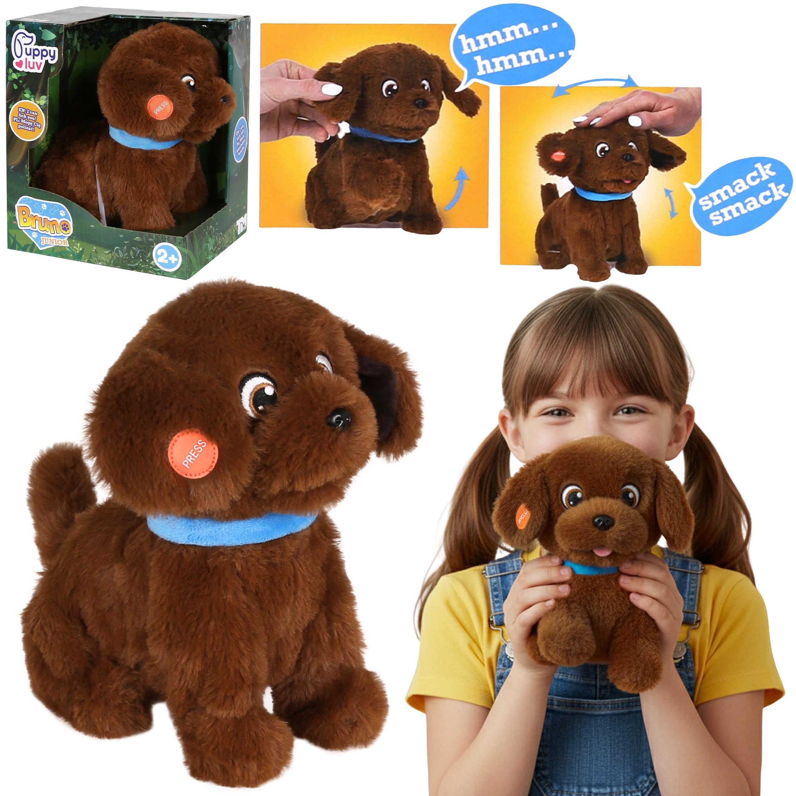 Sarcia.eu Kuscheltier Puppy Luv Junior BRUNO – Interaktiver Labrador-Welpe, Plüschhund, 2+
