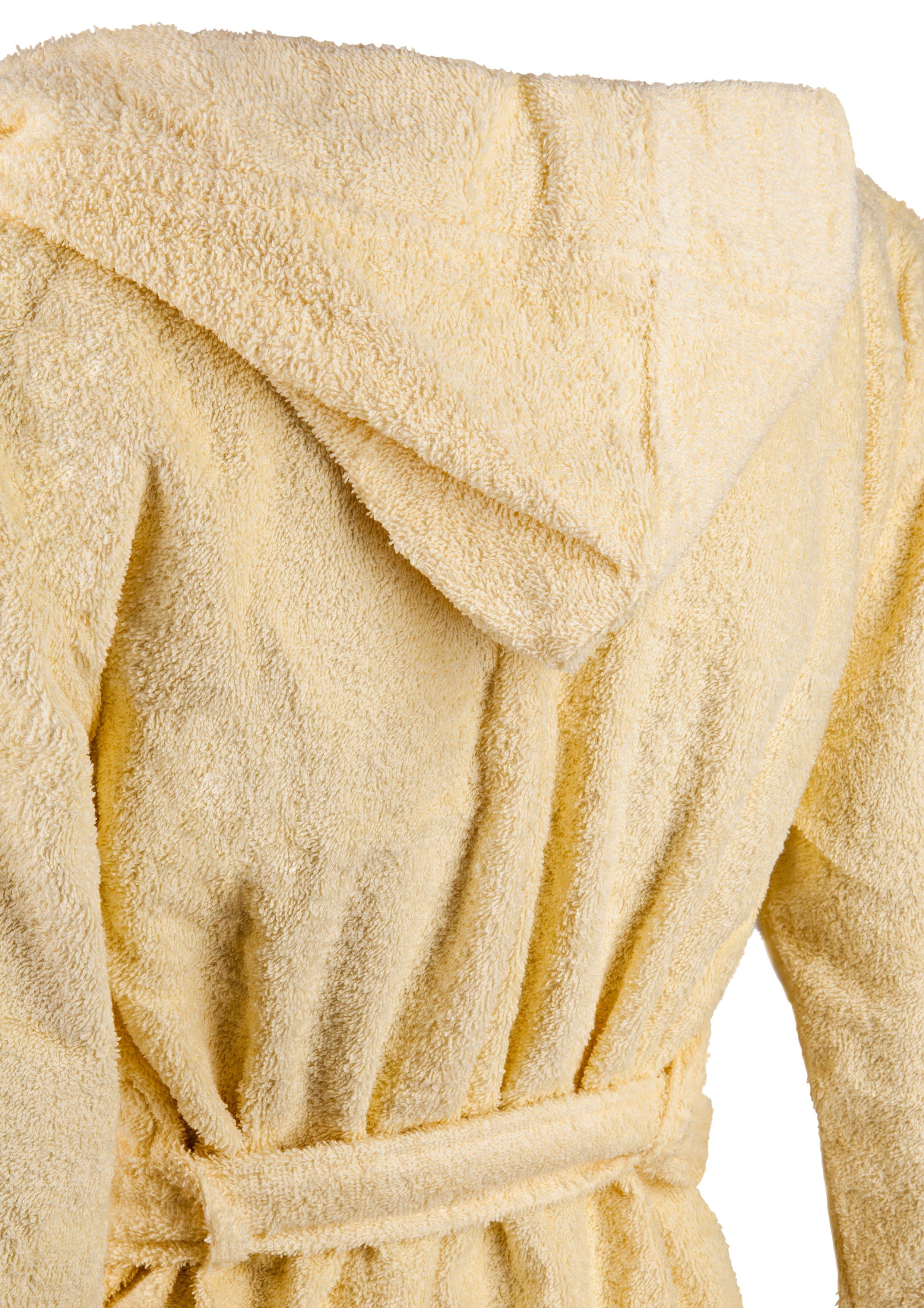 Clinotest Kinderbademantel aus Frottee – Weicher Bademantel mit Kapuze aus 100% Baumwolle, Kapuze, Bindegürtel, saugfähig und flauschig, ideal für Jungen und Mädchen