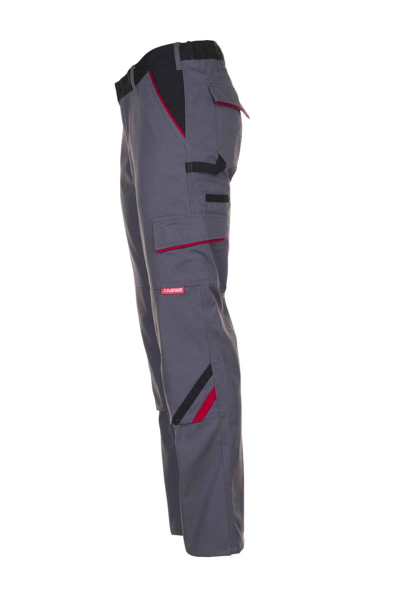 Planam Arbeitsbundhose PLANAM Damen Bundhose HIGHLINE Schiefer/Schwarz/Rot – Bild 3 von 4