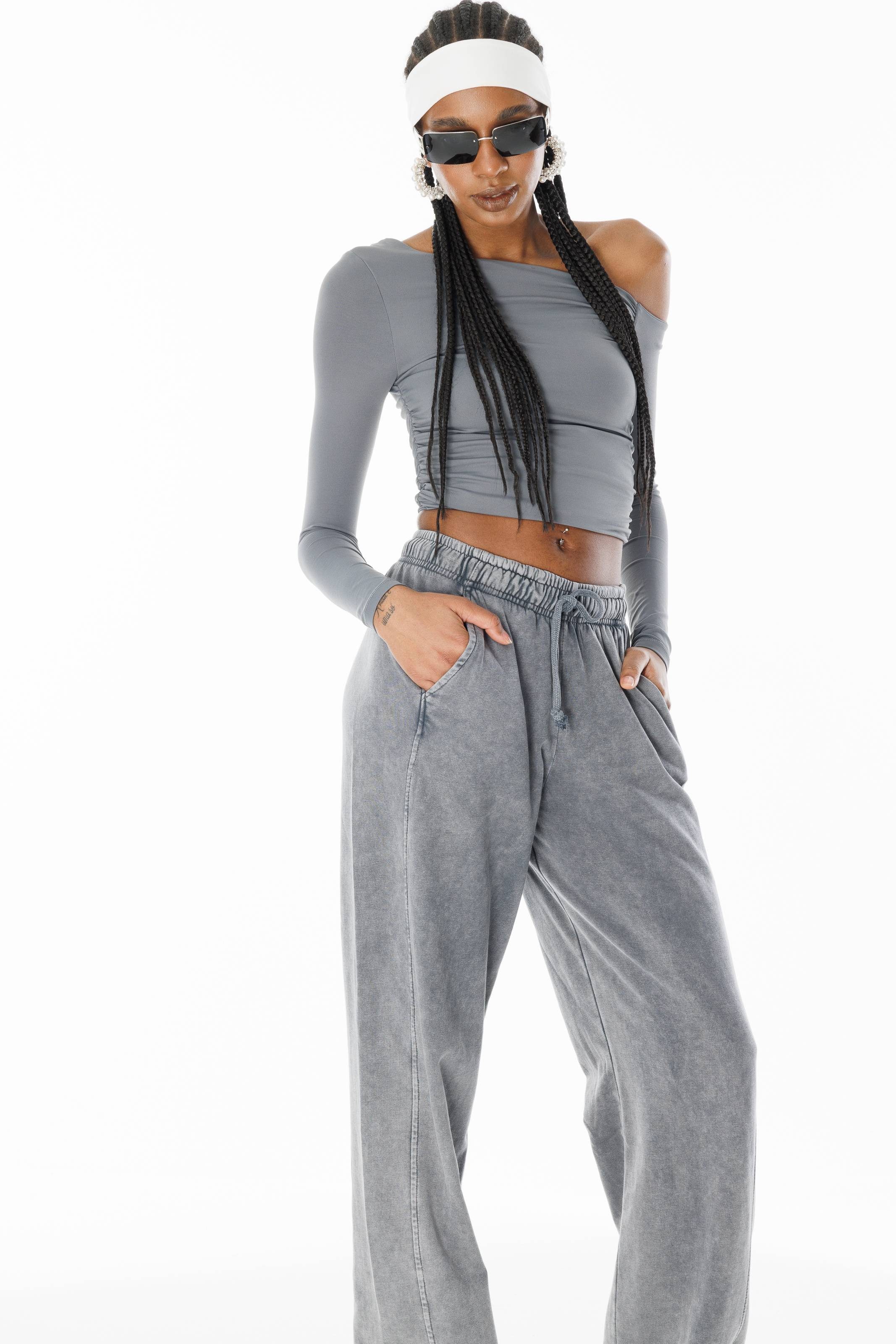 No Matter What Sweatponcho Jogginghose aus Baumwolle mit lockerer Passform