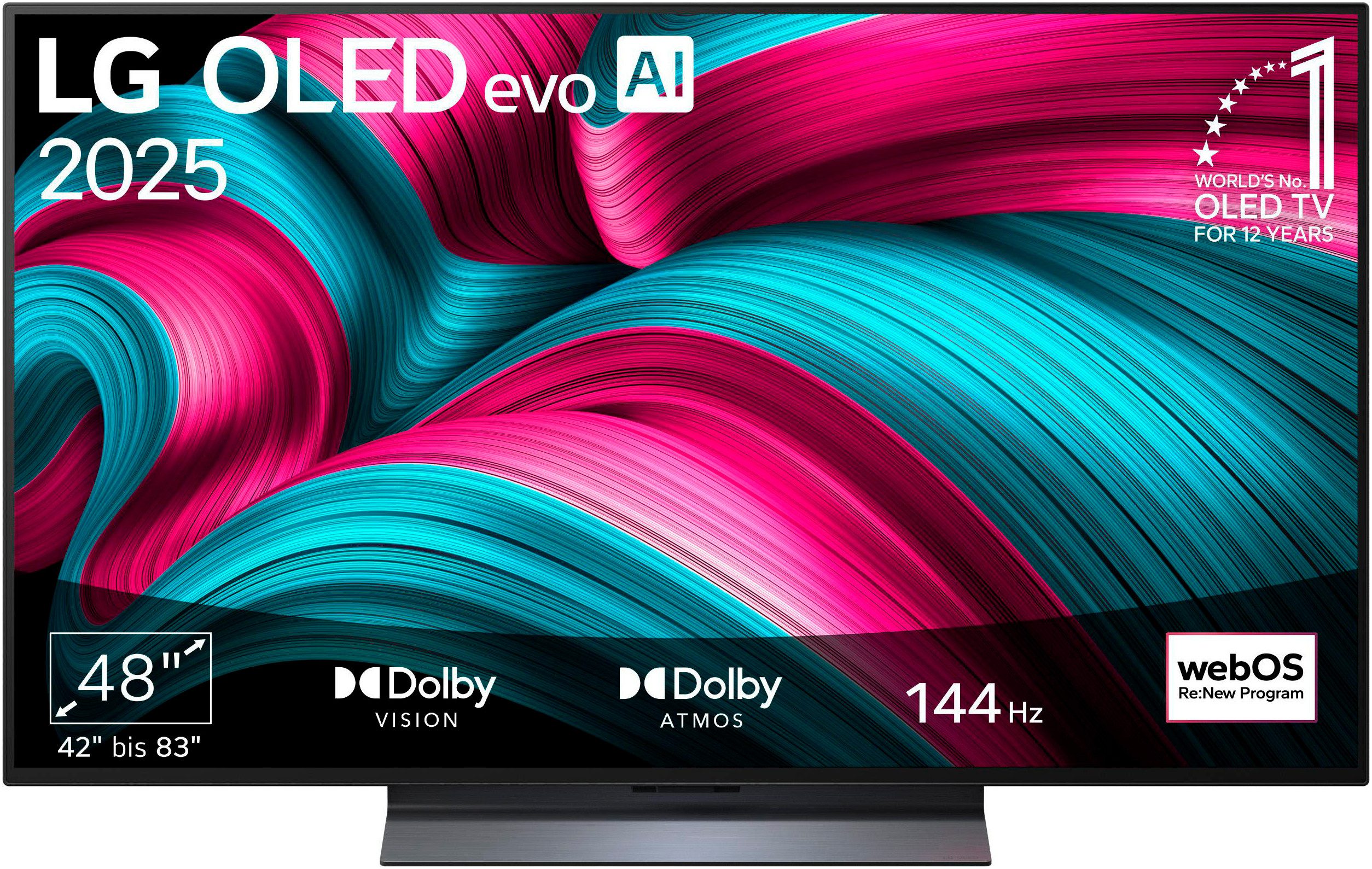Valentinstagsgeschenk LG OLED48C5ELB OLED-Fernseher (121 cm/48 Zoll, 4K Ultra HD, Smart-TV), grau|schwarz