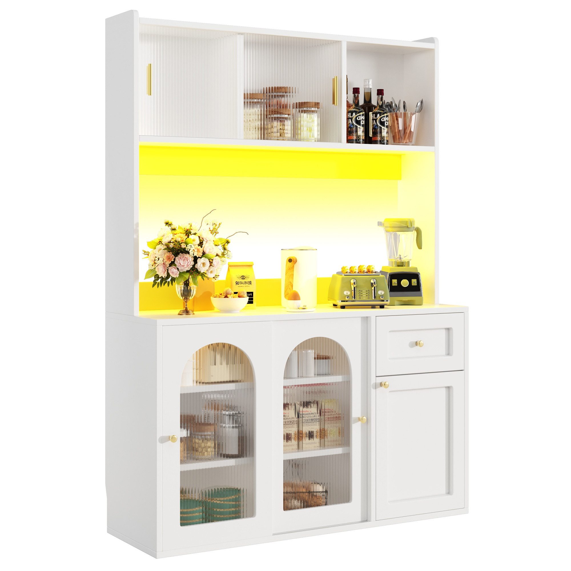 autolock Küchenbuffet Küchenschrank Hochschrank Vitrinenschrank mit günstig online kaufen
