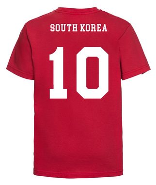 Youth Designz T-Shirt Südkorea Kinder T-Shirt im Fußball Trikot Look mit trendigem Motiv