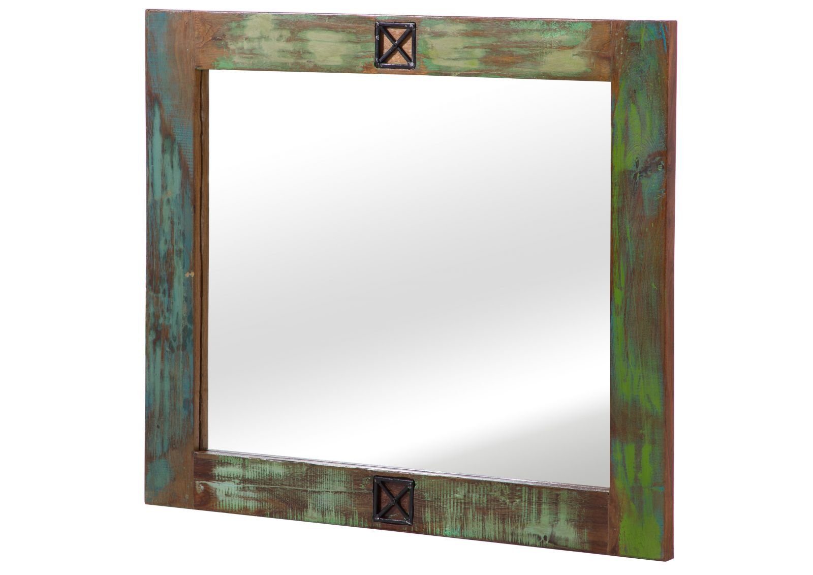 Massivmoebel24 Зеркало (1-St., Зеркало Altholz 100x88x3 mehrfarbig lackiert NATURE OF SPIRIT #50), Зеркало Altholz 100x88x3 mehrfarbig lackiert NATURE OF SPIRIT #50