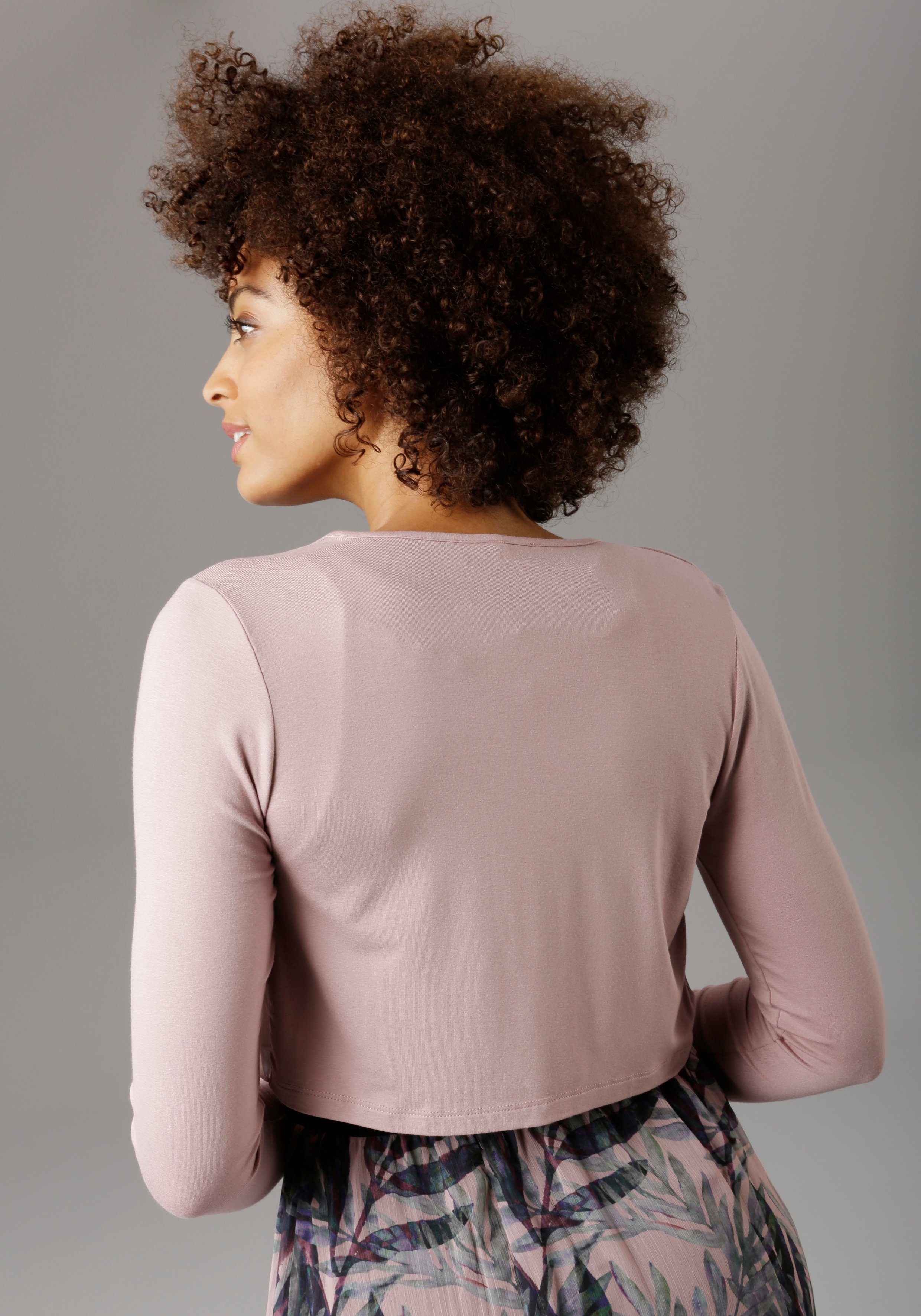 Aniston SELECTED Bolero mit leicht transparentem Vorderteil günstig online kaufen