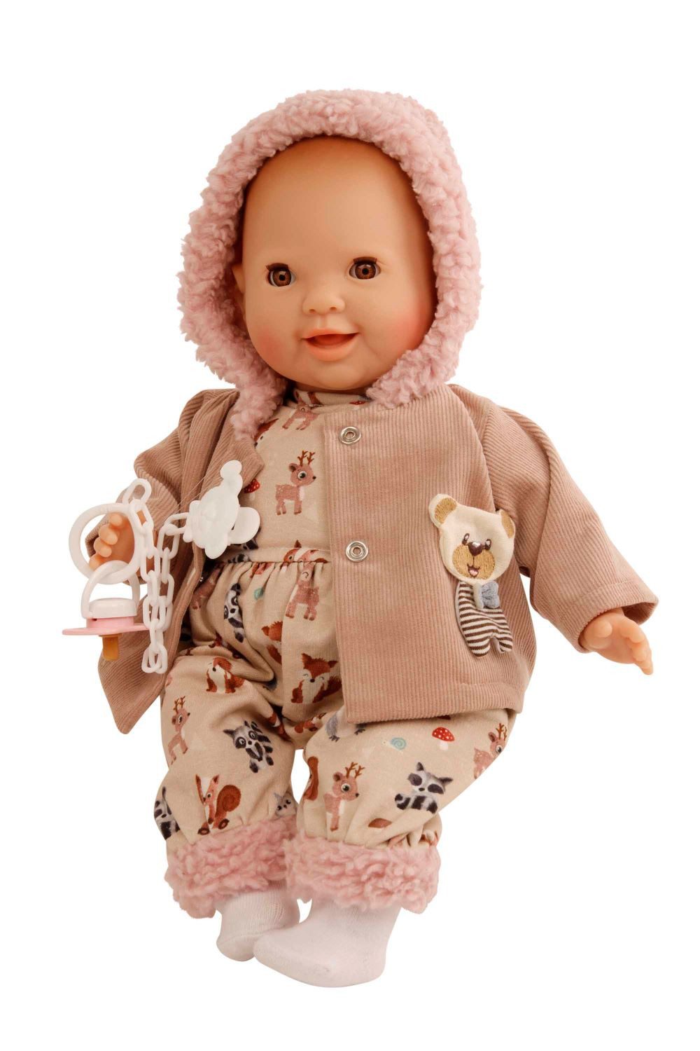 Babypuppe Schnullerbaby Lenchen 37 cm, Malhaar, braune Schlafaugen NEU 2025