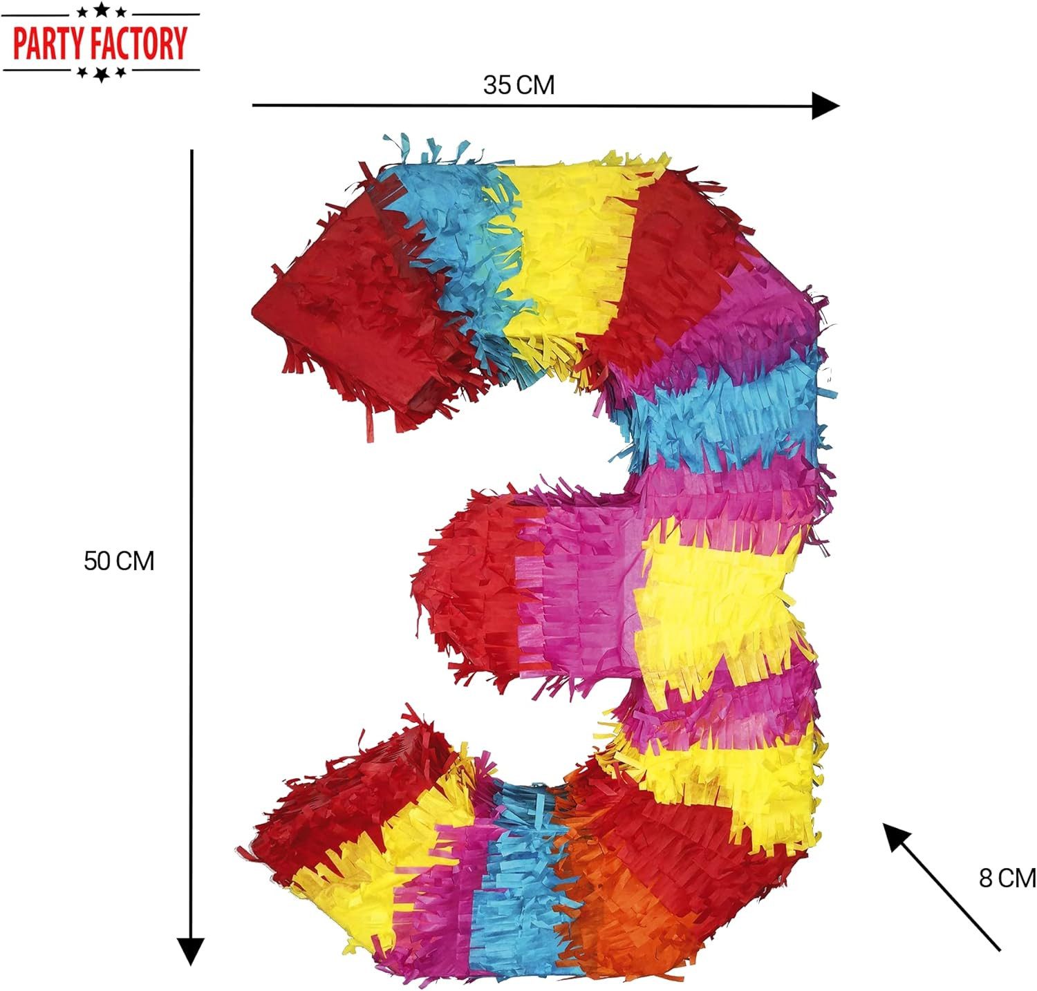 Party Factory Pinata Pinata Zahl 0-9 Geburtstagspinata zum selbst Befüllen, geräumig, stabil