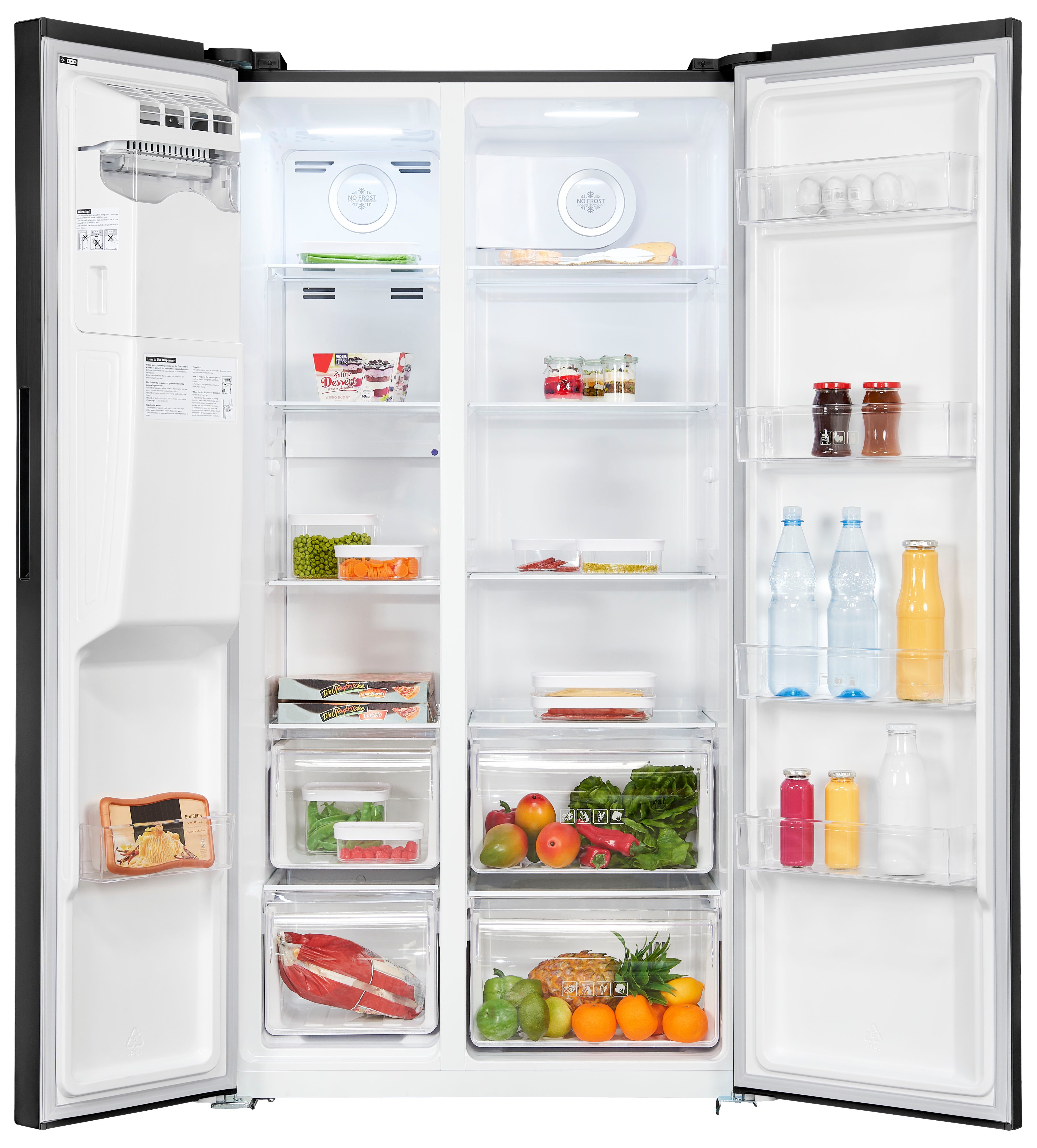 exquisit Side-by-Side SBS520-CF-040E inoxlook-az SBS520-CF-040E inoxlook-az, 177 cm hoch, 90 cm breit