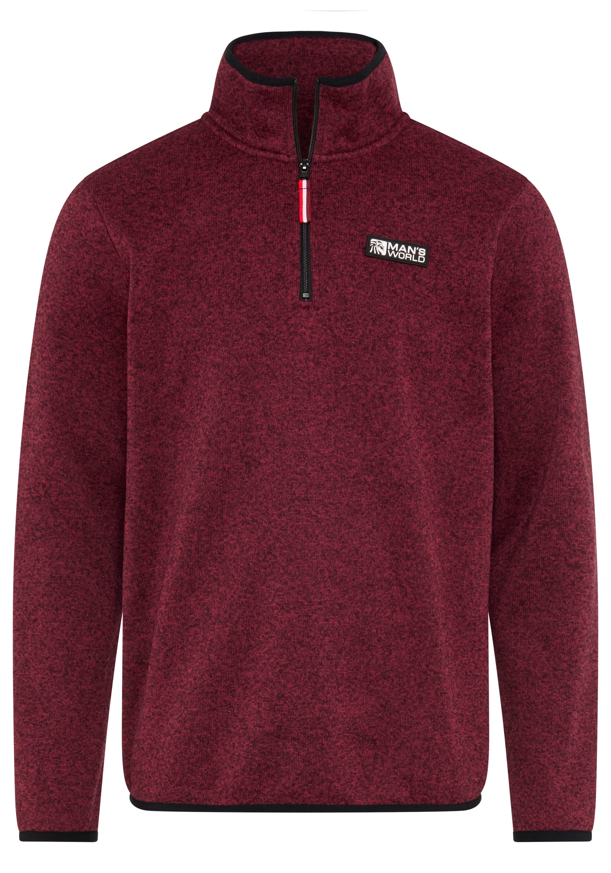 Man's World Fleecepullover mit hoch geschlossenem Ausschnitt, melierte Optik, sportlicher Stil – Bild 4 von 5