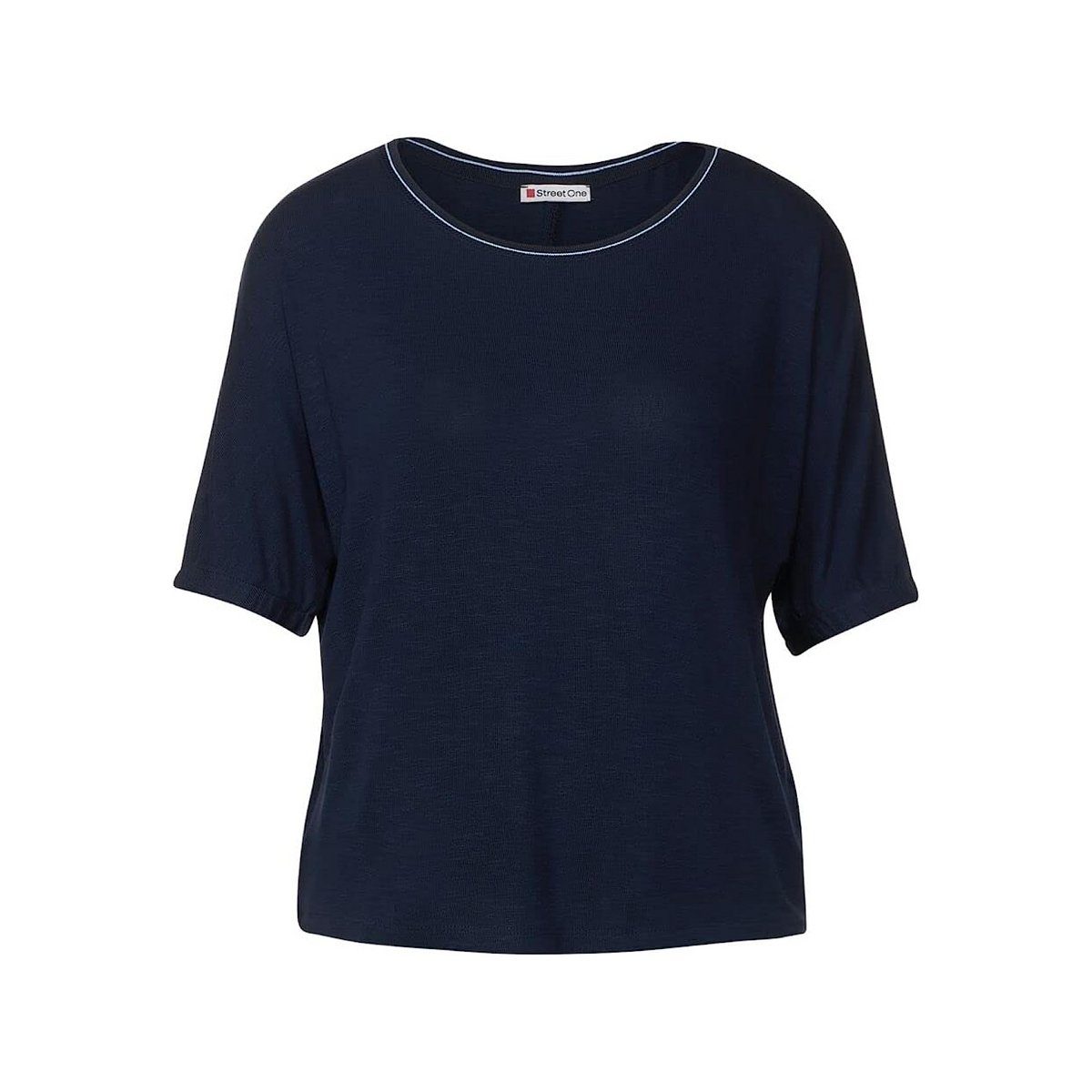 STREET ONE Rundhalsshirt dunkel-blau (1-tlg) deep blue 11238