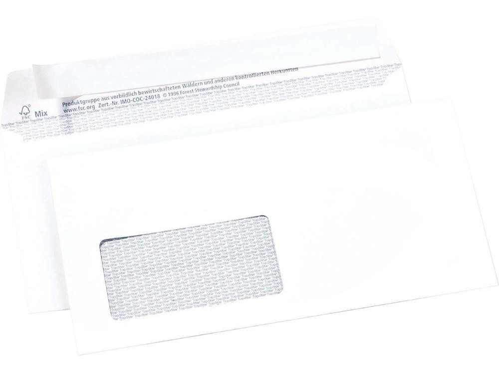 memo Briefumschlag Briefumschläge weiß für Laserdruck DIN lang, Haftk, Haftklebung
