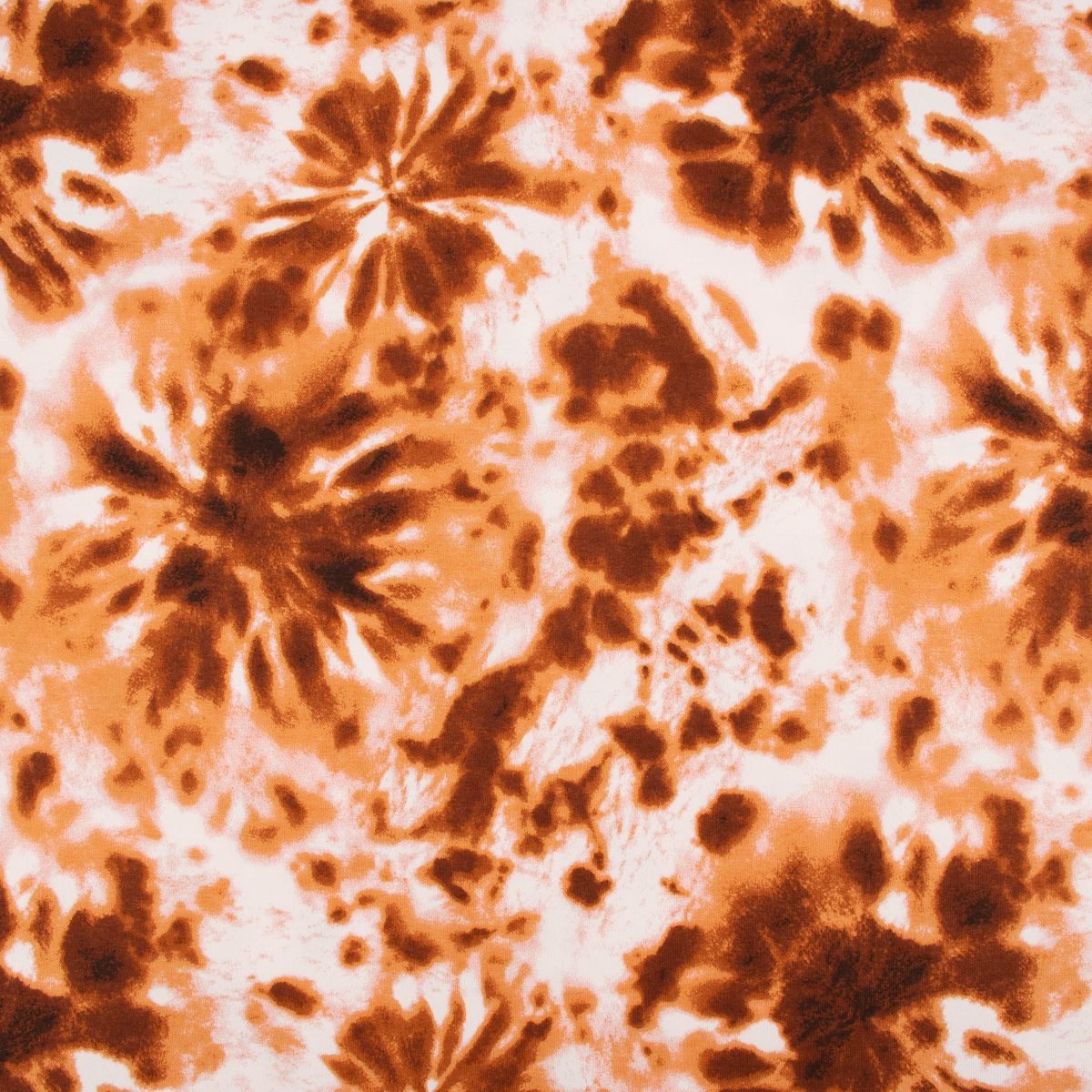 SCHÖNER LEBEN. Stoff French Terry Sommersweat Meterware Tie Dye Batik weiß kupfer 145cm, allergikergeeignet,atmungsaktiv,pflegeleicht