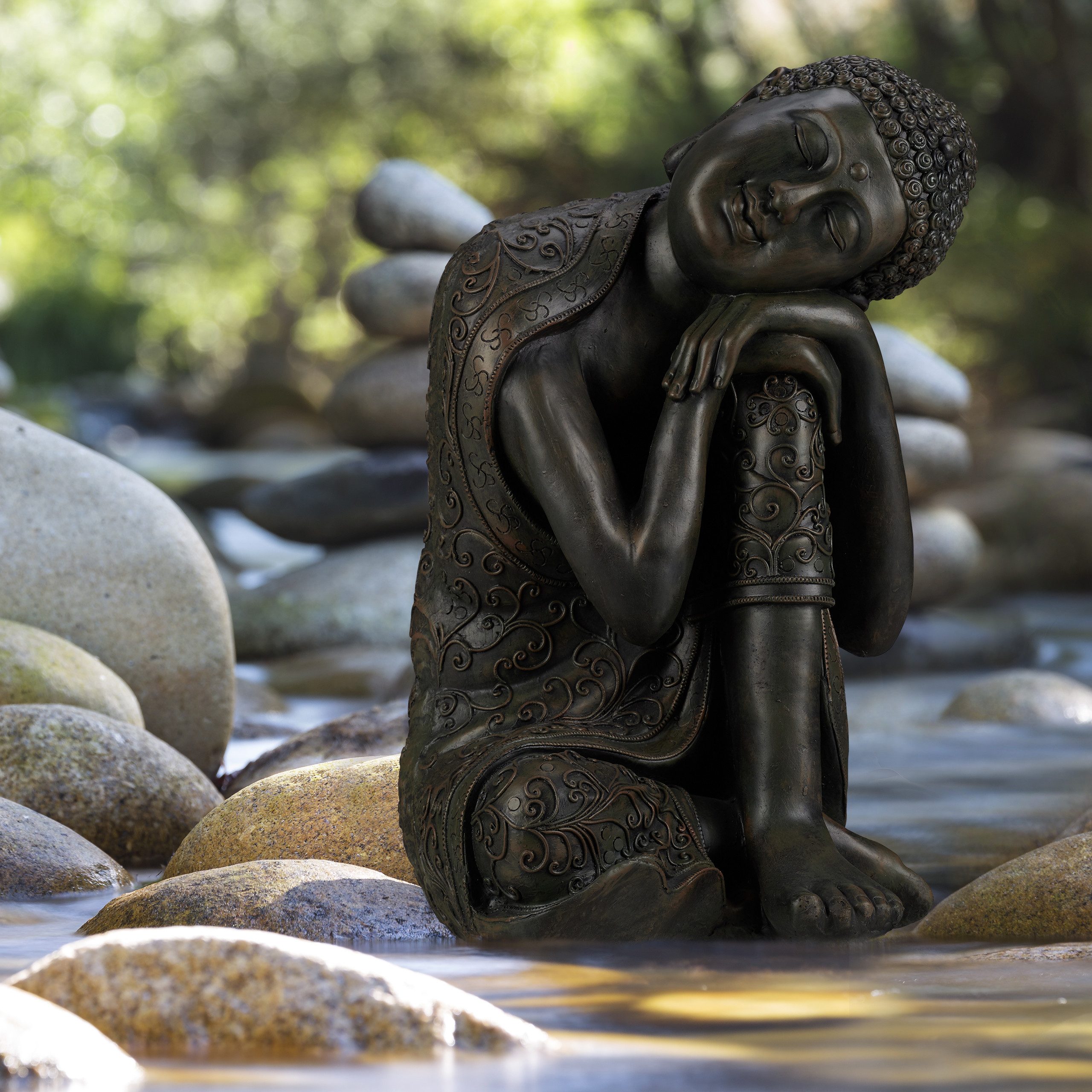 relaxdays Buddhafigur Buddha Figur geneigter Kopf günstig online kaufen