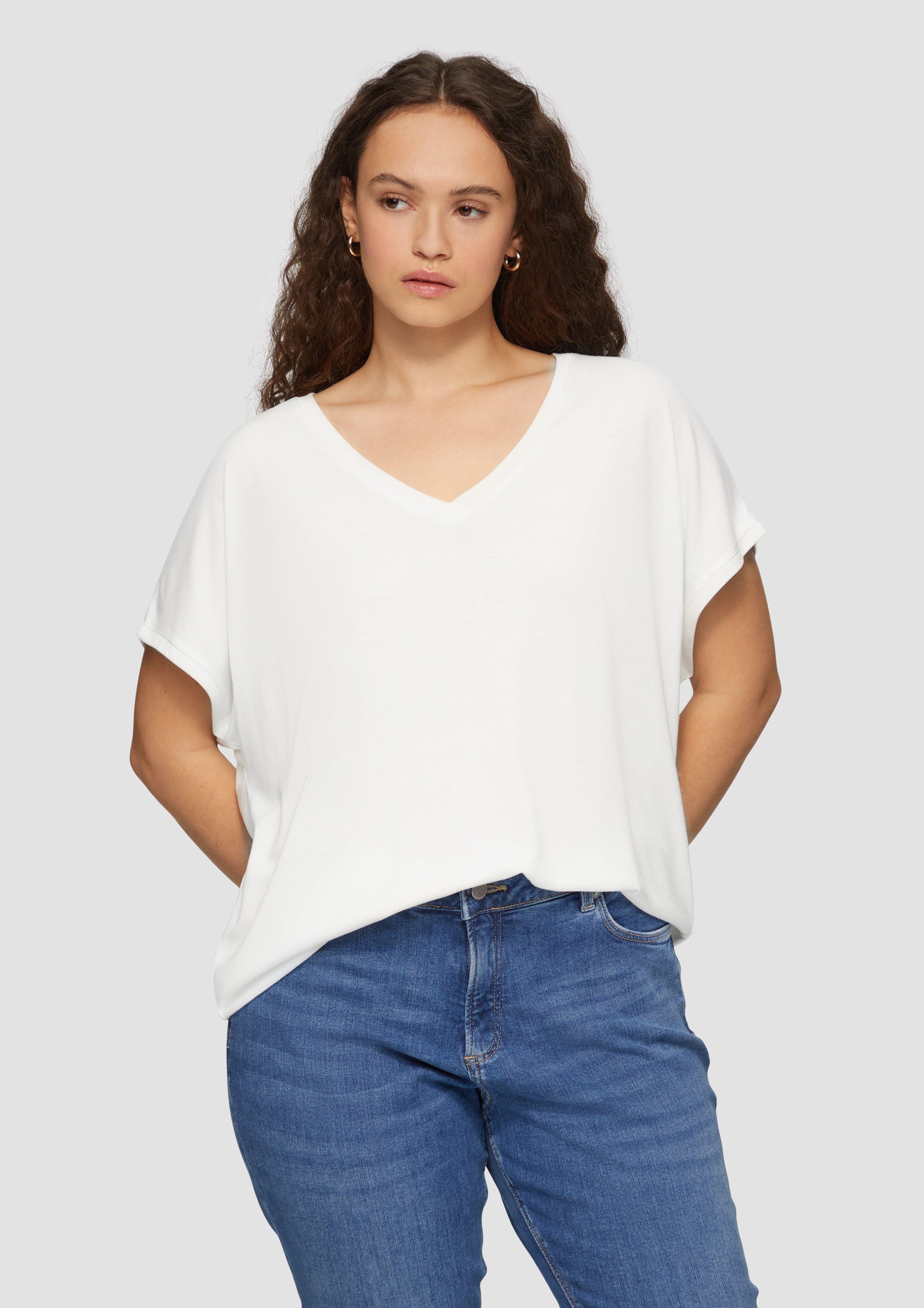 QS Kurzarmshirt Longshirt aus Modalmix günstig online kaufen