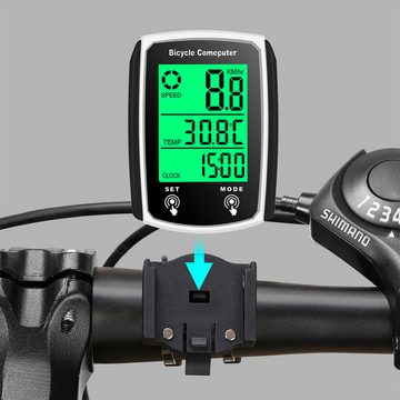 Novzep Fahrradcomputer Fahrradcomputer, Geschwindigkeitssensor mit wasserdichtem LCD, Hintergrundbeleuchtungsfunktion, Fahrrad-Tachometer-Kilometerzähler